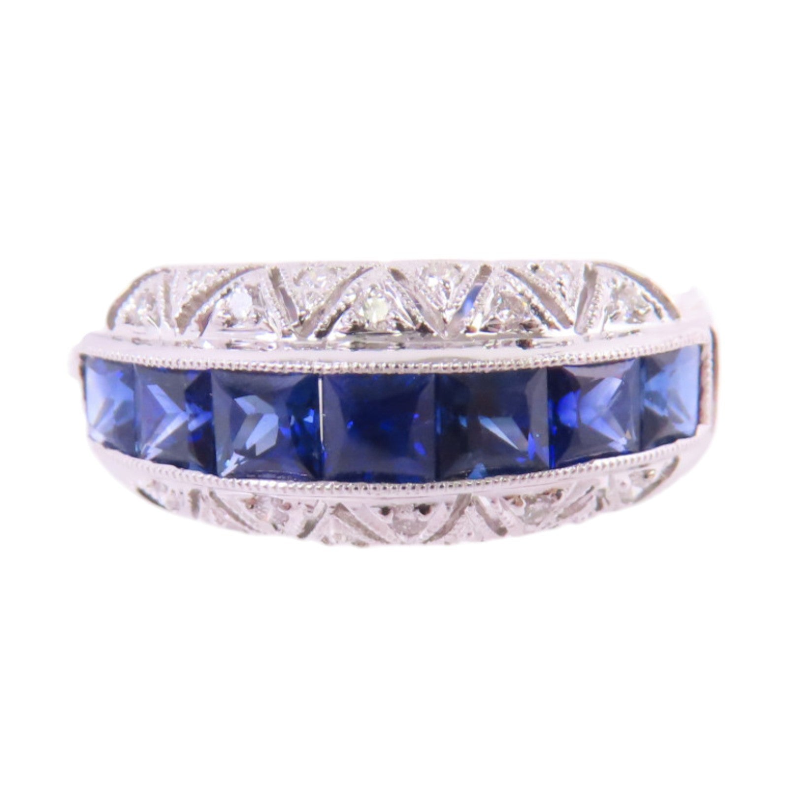 JEWELRY 18K白金/藍寶石/鑽石Sapphire Diamond Ring戒指US#5.75