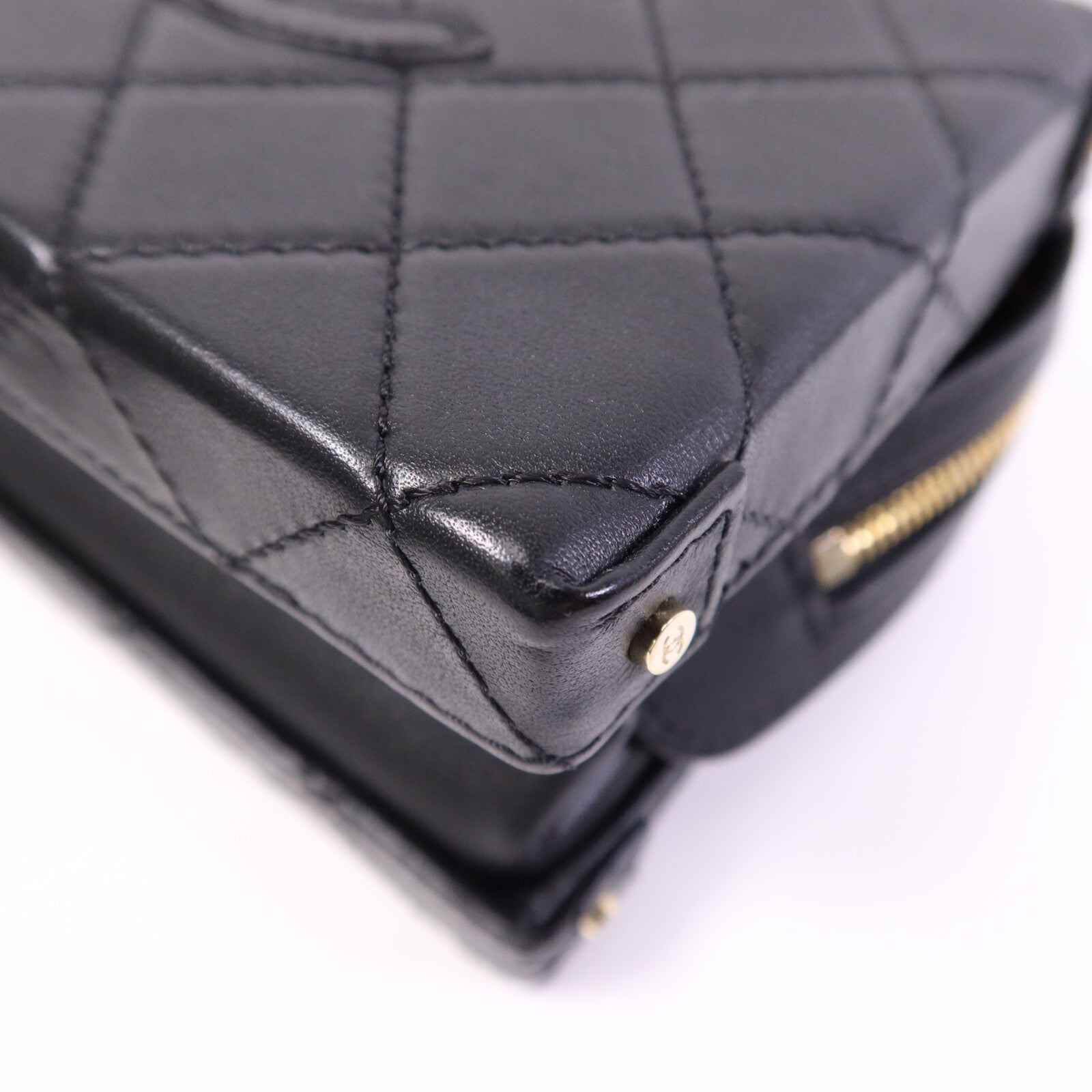 CHANEL 牛皮皮革Vanity Case金扣手挽肩背兩用袋