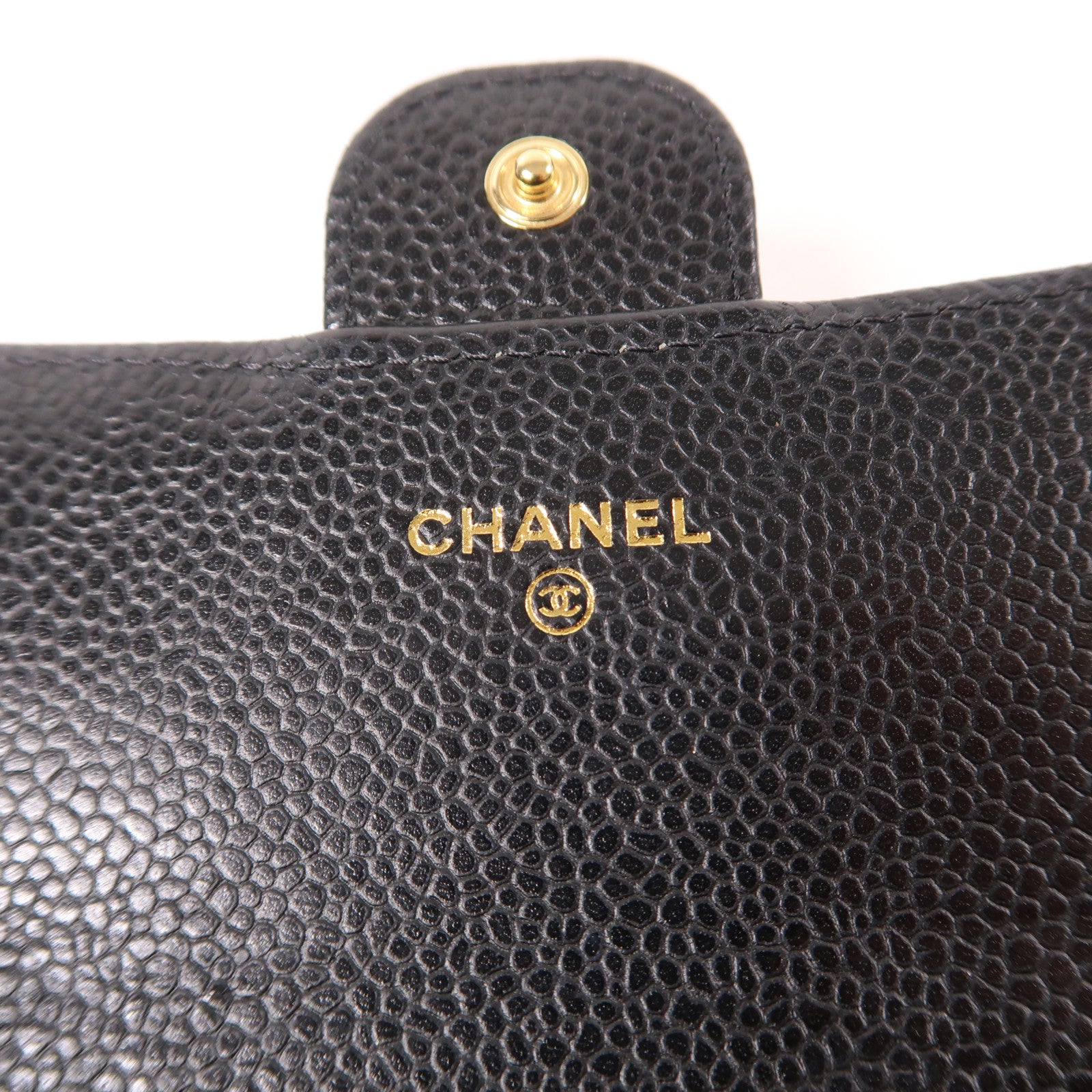 CHANEL 牛皮皮革Long Wallet金扣長錢包