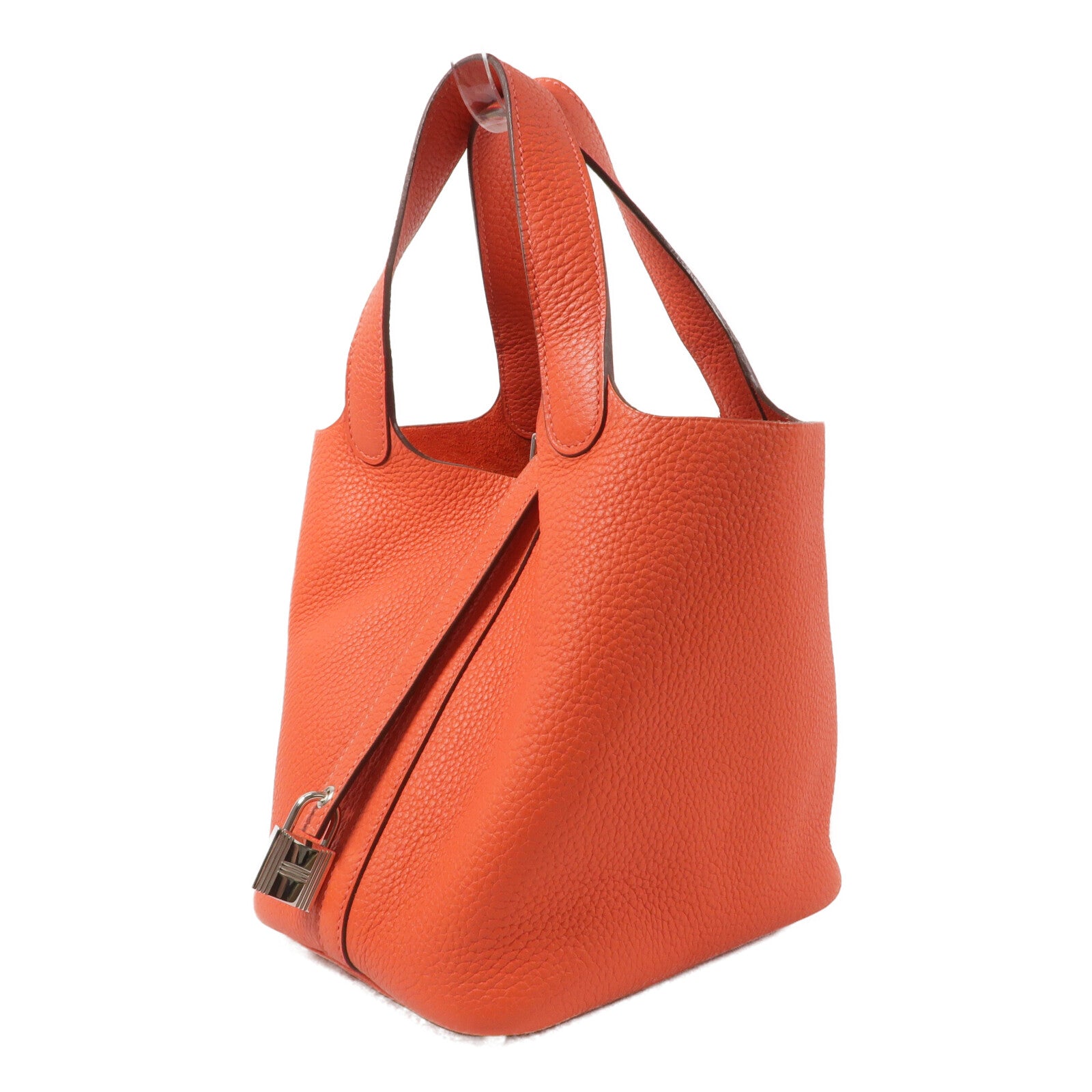 HERMES Clemence皮革Picotin PM手挽袋Rouge Pivoine