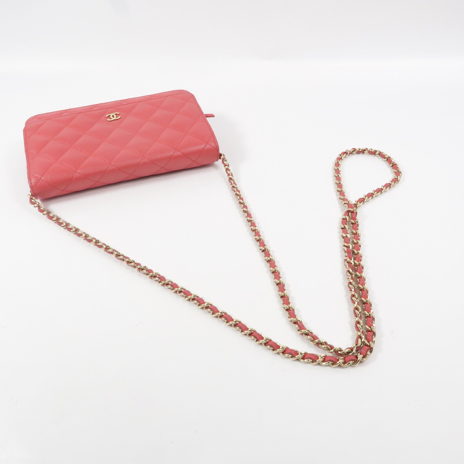 CHANEL 牛皮皮革WOC Wallet On Chain鏈帶肩背袋