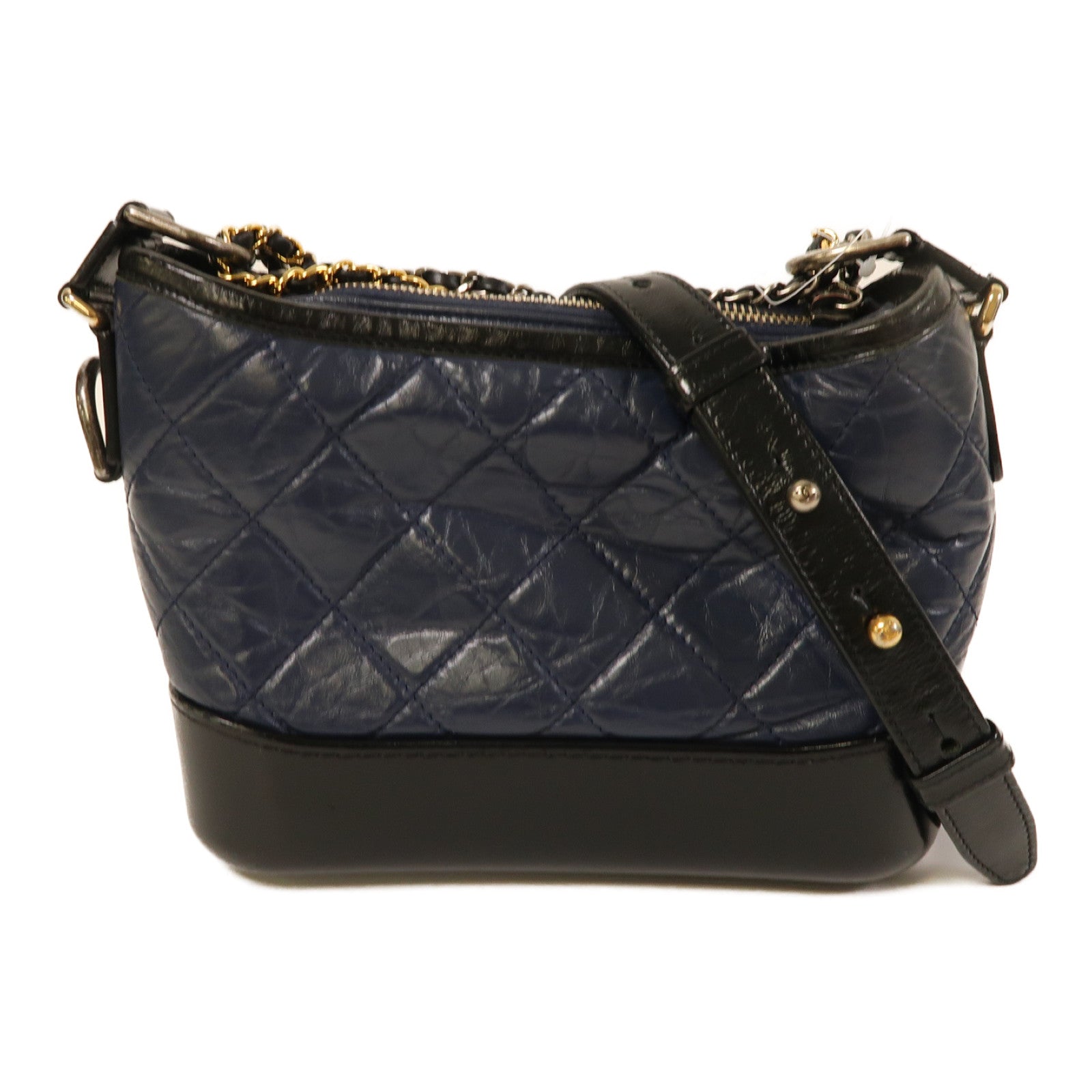 CHANEL (PRICE DOWN) Quilted CC SHW Gabrielle Small Chain Shoulder Bag Calfskin Leather Blue