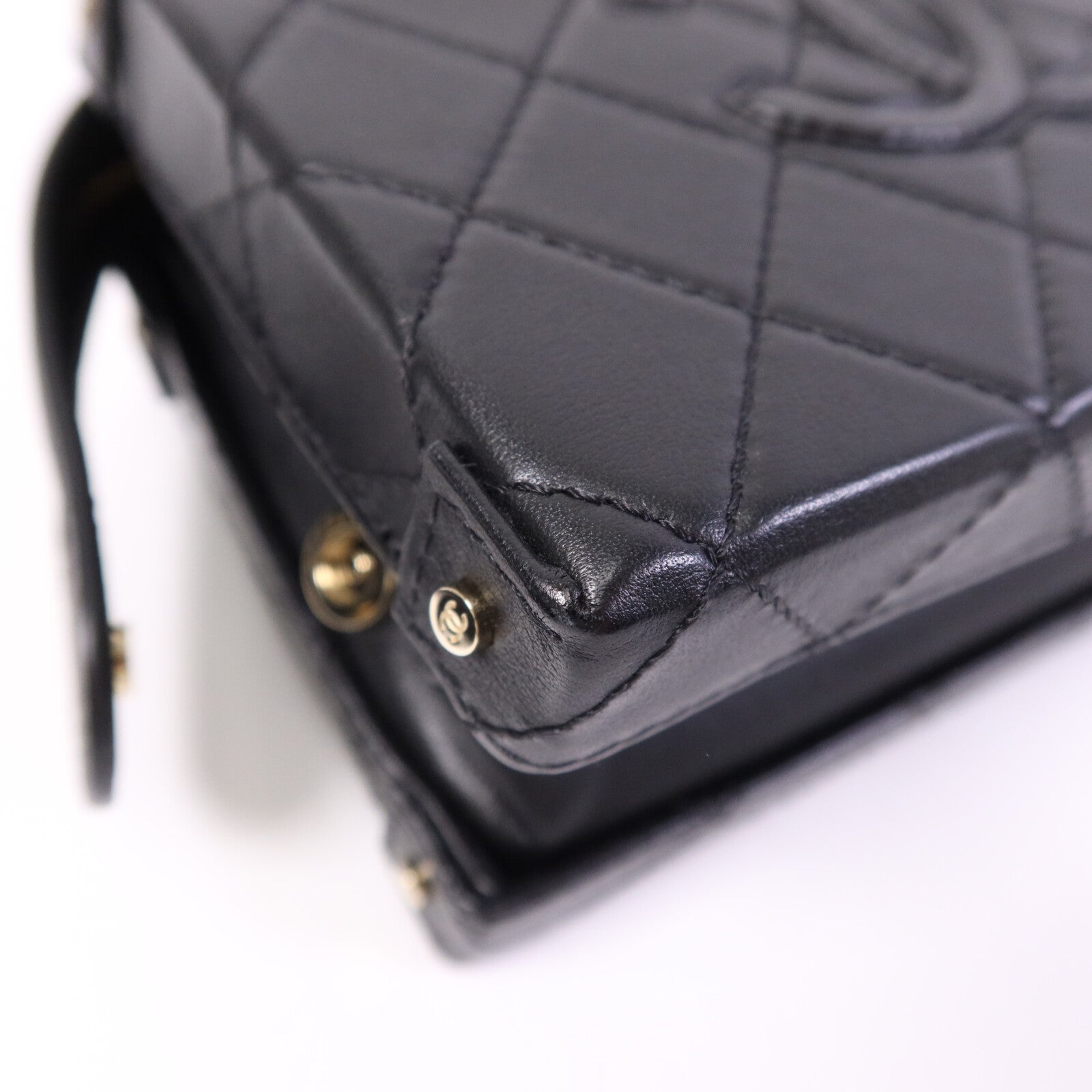CHANEL 牛皮皮革Vanity Case金扣手挽肩背兩用袋