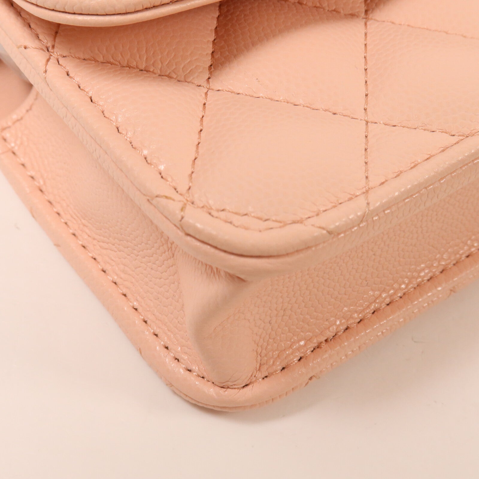 CHANEL 牛皮皮革Sweet Camellia Flap Phone Bag鏈帶肩背袋