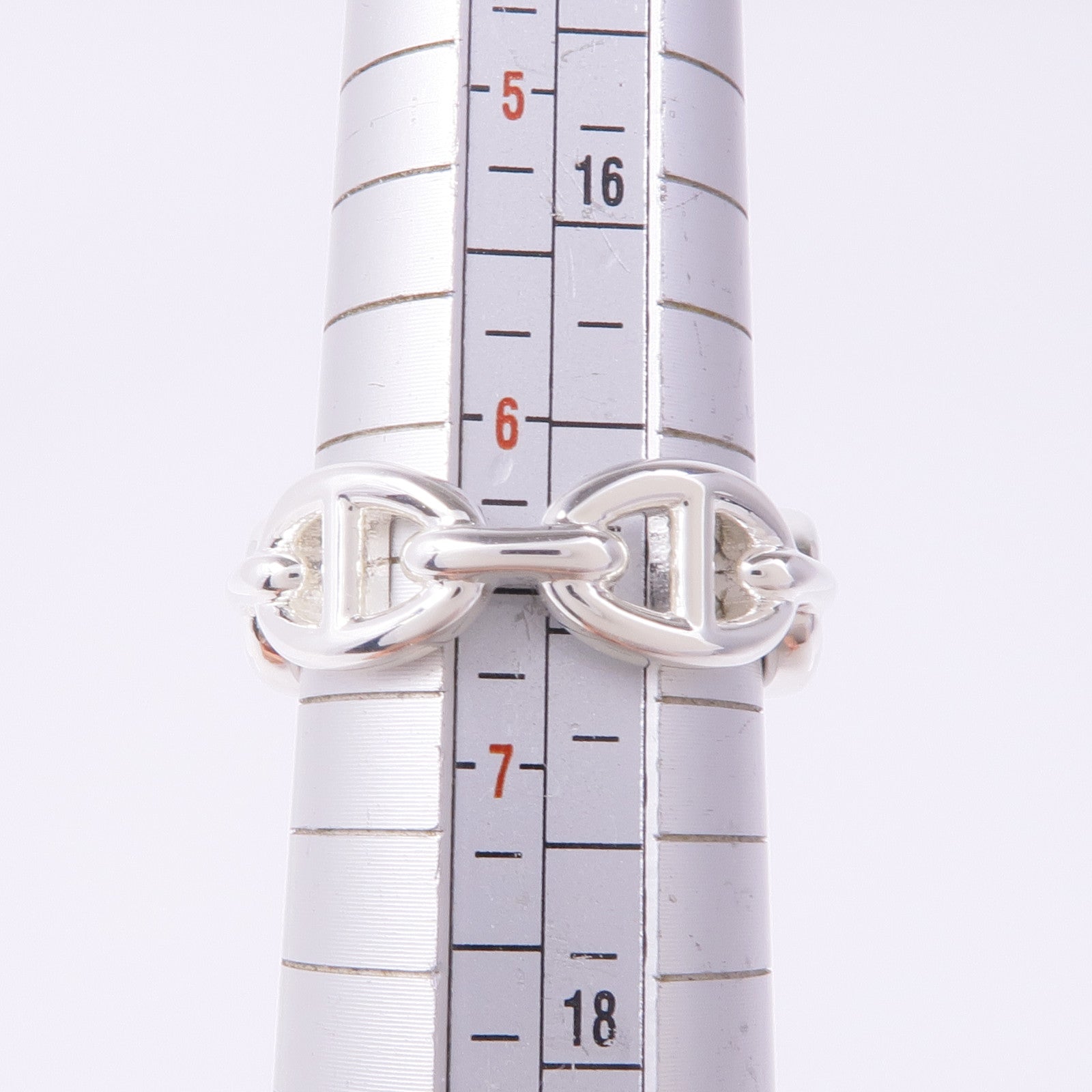 HERMES 925純銀Chaine d'ancre Enchainee Ring戒指Hermes#53/US#6.5