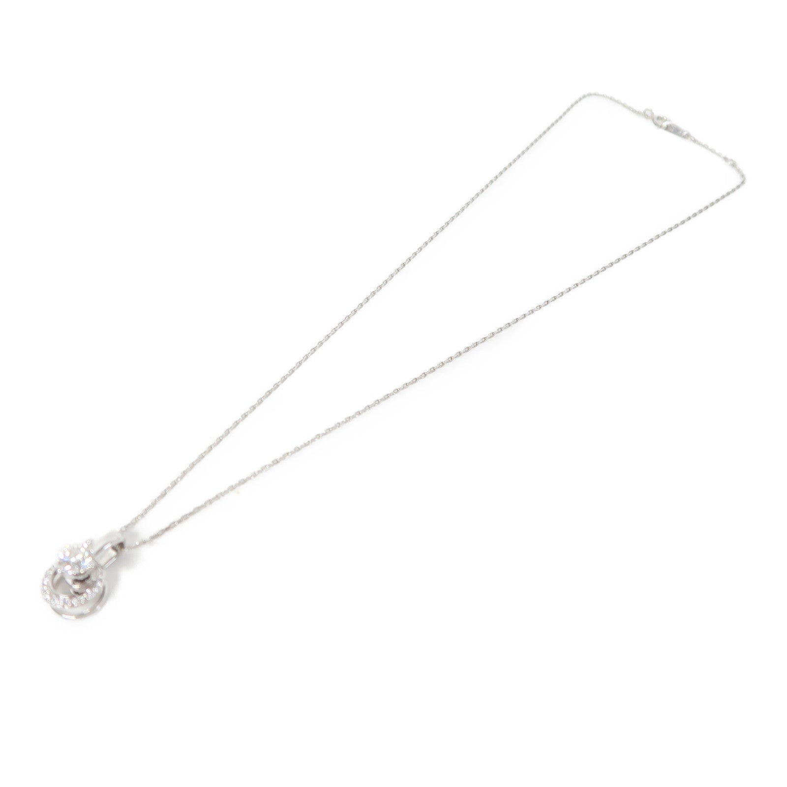 JEWELRY 18K白金/925純銀Diamond Necklace 0.71ct鑽石項鏈銀色