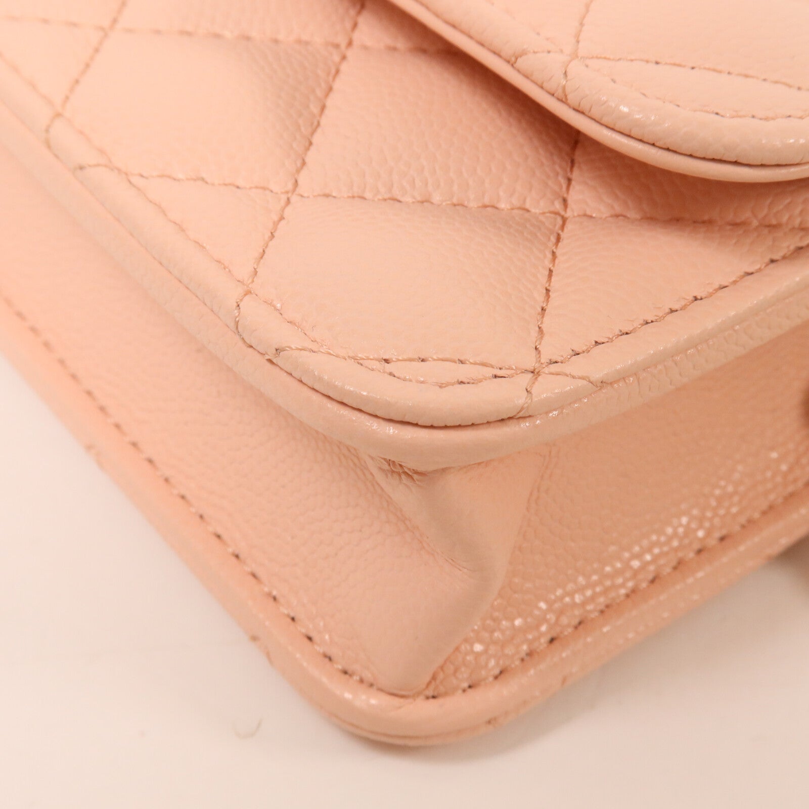 CHANEL 牛皮皮革Sweet Camellia Flap Phone Bag鏈帶肩背袋