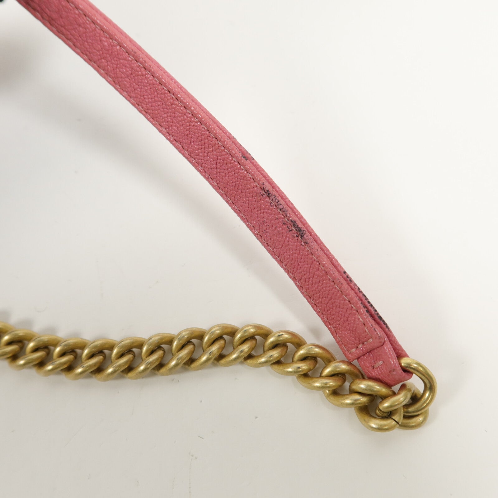 CHANEL 牛皮皮革Boy Double Zip Woc鏈帶肩背袋