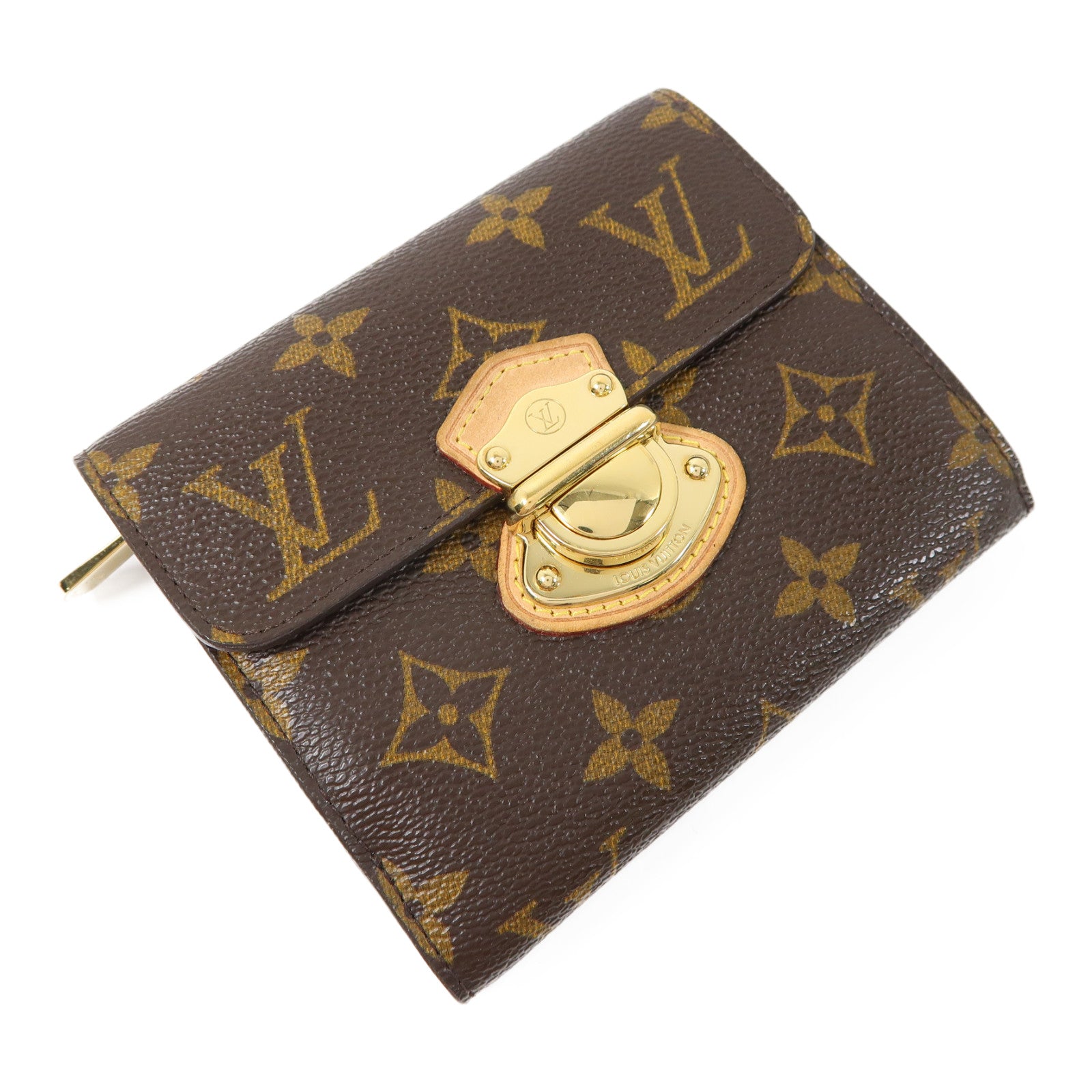 LOUIS VUITTON Monogram Joey Wallet金扣錢包啡色