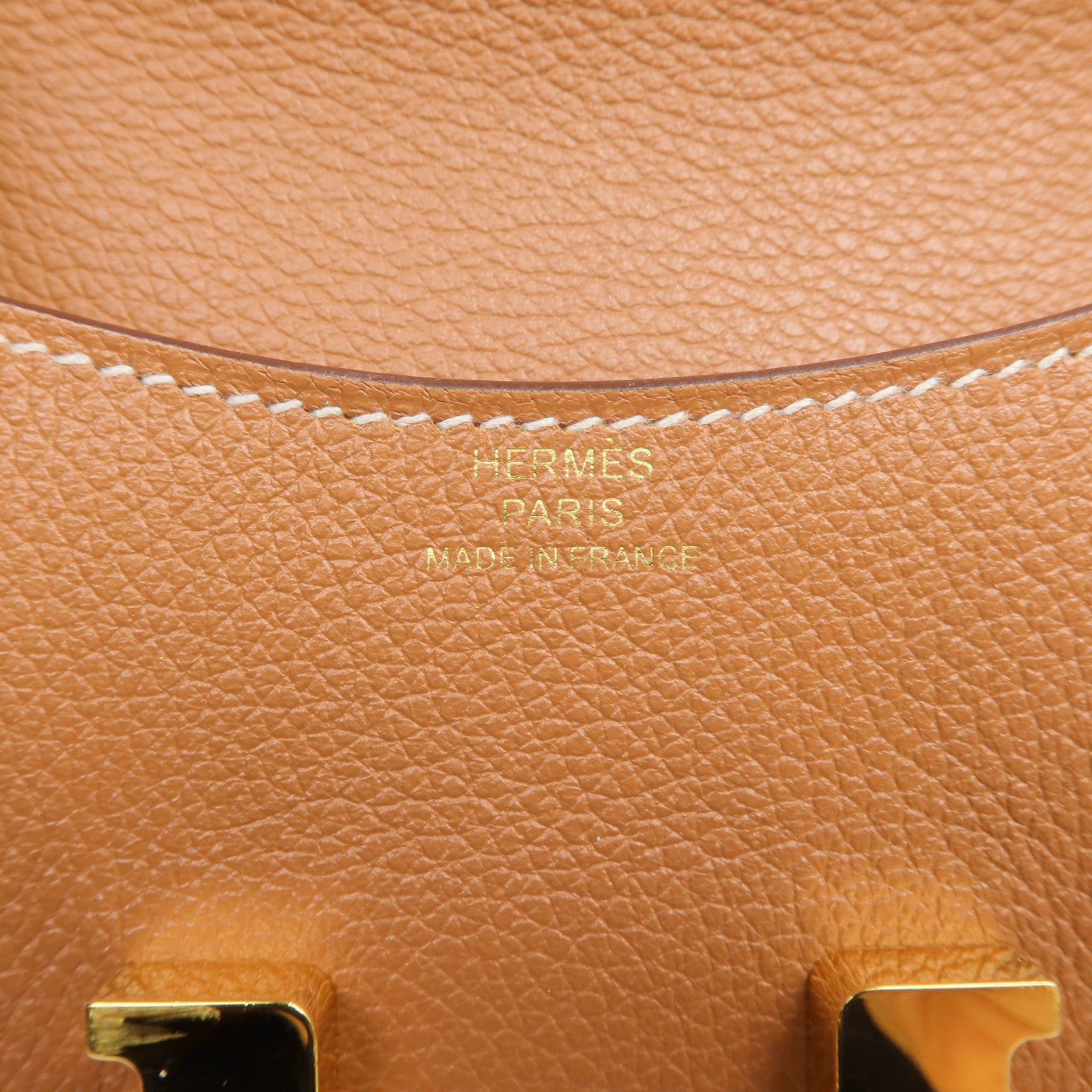 HERMES Evercolor皮革Constance Slim Wallet錢包Gold