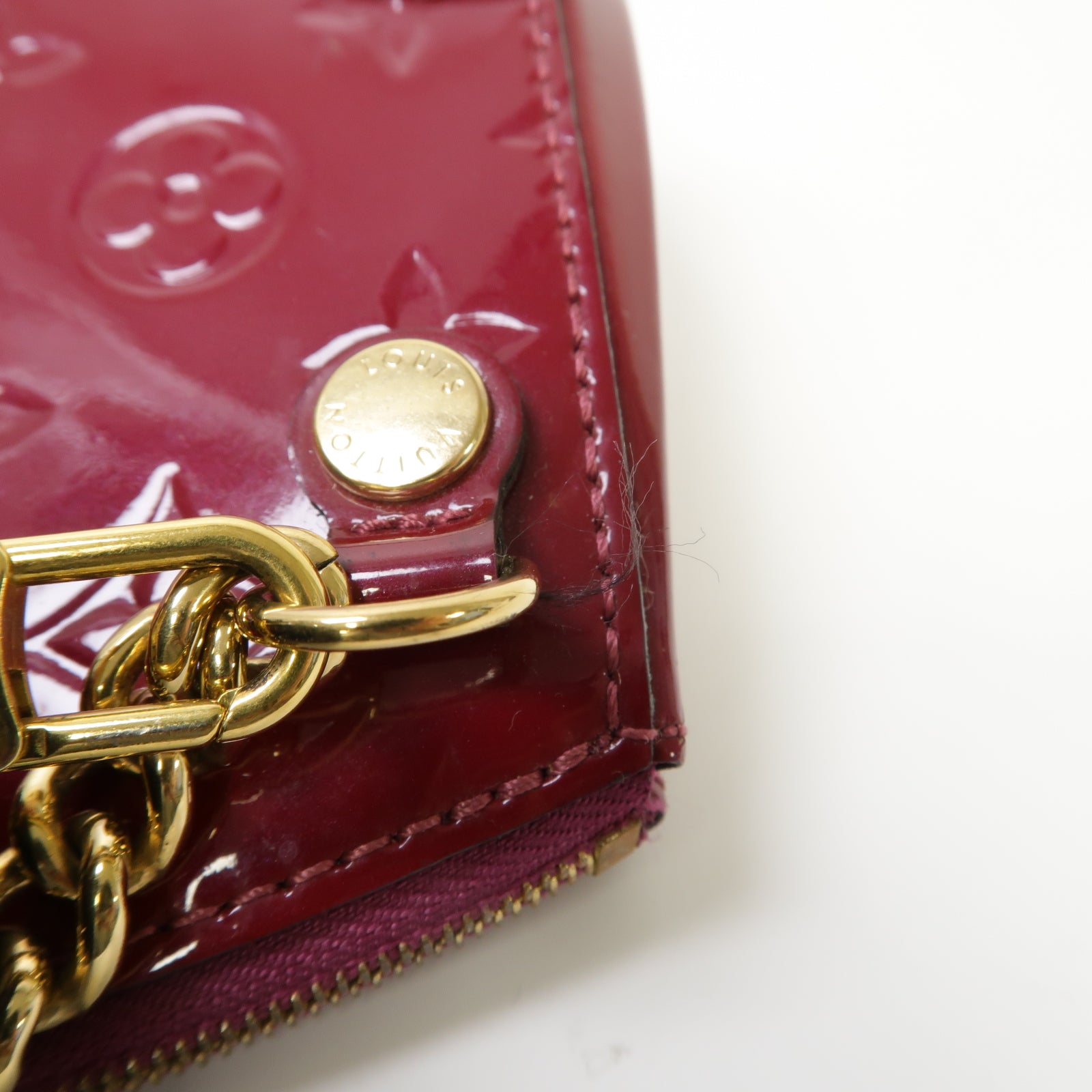 LOUIS VUITTON **【激減優惠】Vernis Santa Monica金扣肩背袋酒紅色