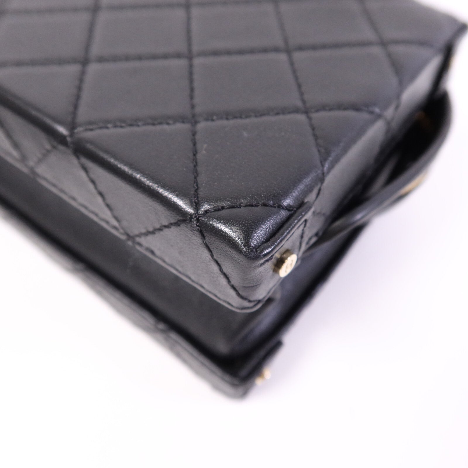 CHANEL 牛皮皮革Vanity Case金扣手挽肩背兩用袋