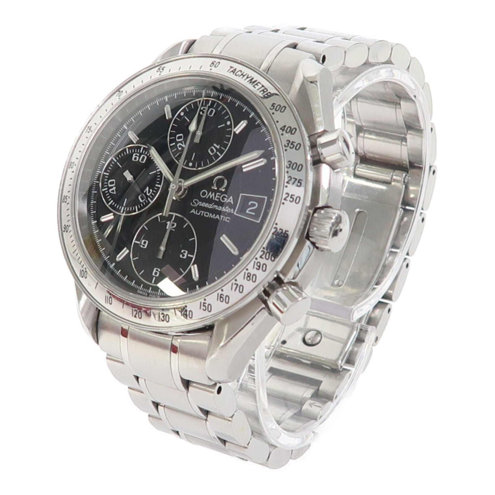 OMEGA Speedmaster Date不鏽鋼手錶自動機芯黑色