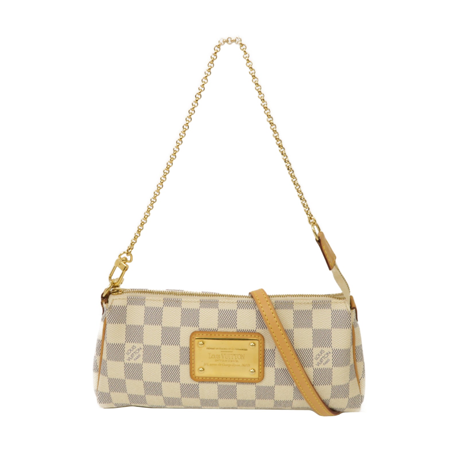 LOUIS VUITTON Damier Azur Eva金扣手挽肩背兩用袋白色
