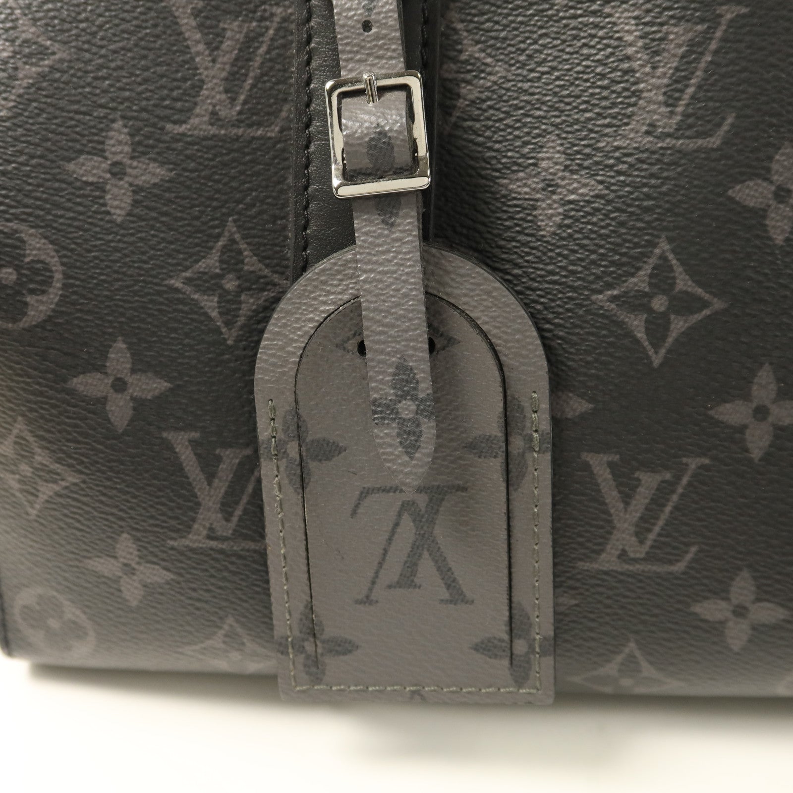 LOUIS VUITTON Monogram Eclipse City Keepall銀扣手挽肩背兩用袋
