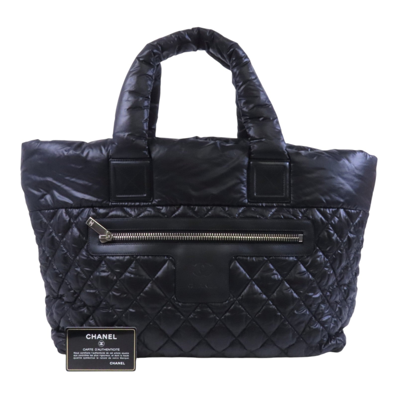 CHANEL 尼龍Coco Cocoon Large銀扣肩背袋