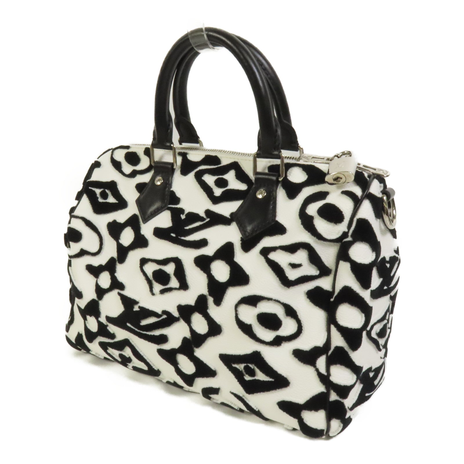 LOUIS VUITTON Tufted Monogram Speedy Bandouliere 25銀扣手挽肩背兩用袋