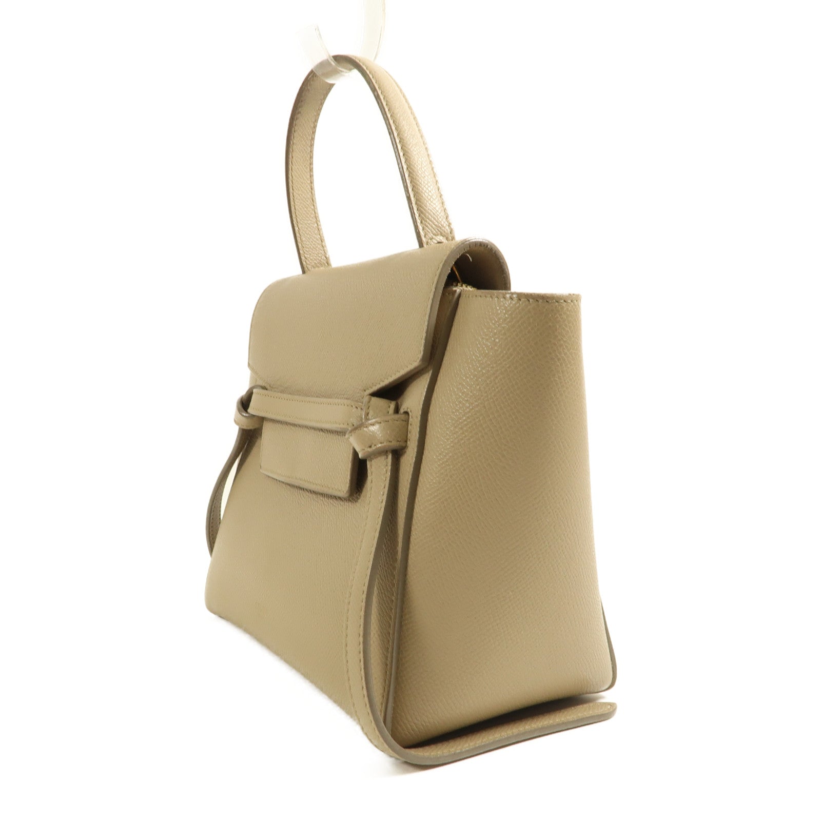 CELINE 牛皮皮革Nano Belt Bag金扣手挽肩背兩用袋米色