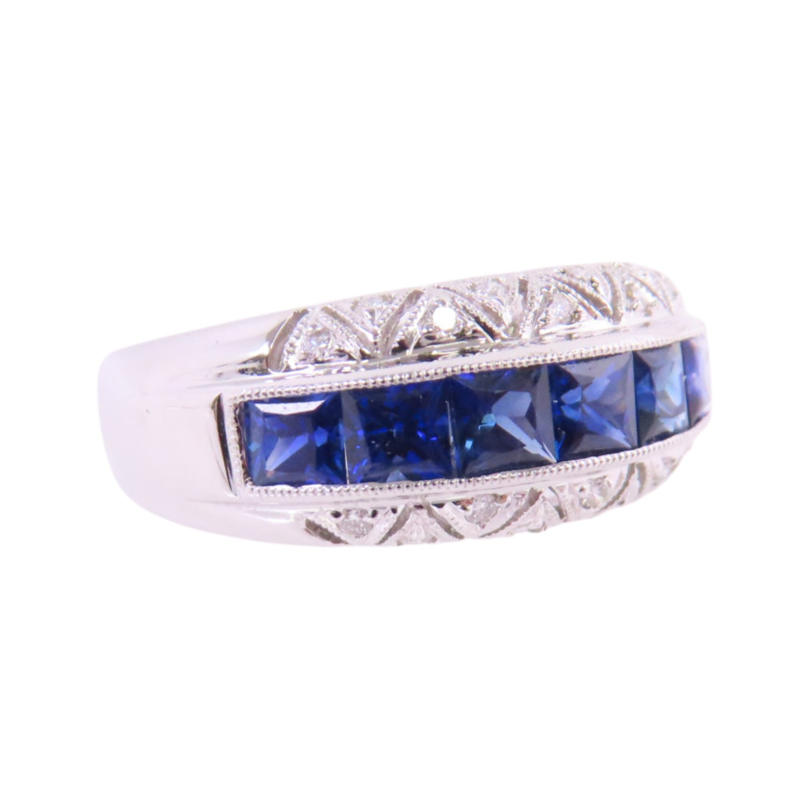 JEWELRY 18K白金/藍寶石/鑽石Sapphire Diamond Ring戒指US#5.75