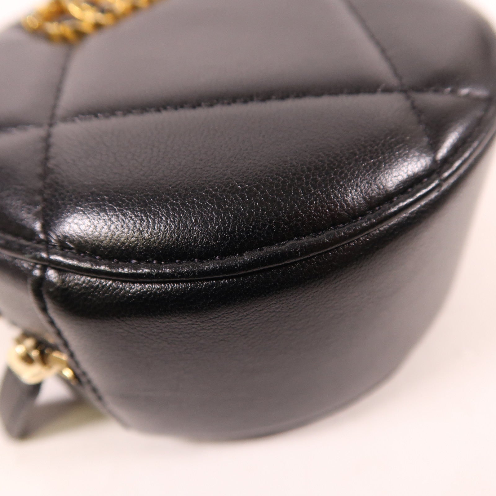 CHANEL CC GHW Chain Shoulder Bag Leather Black