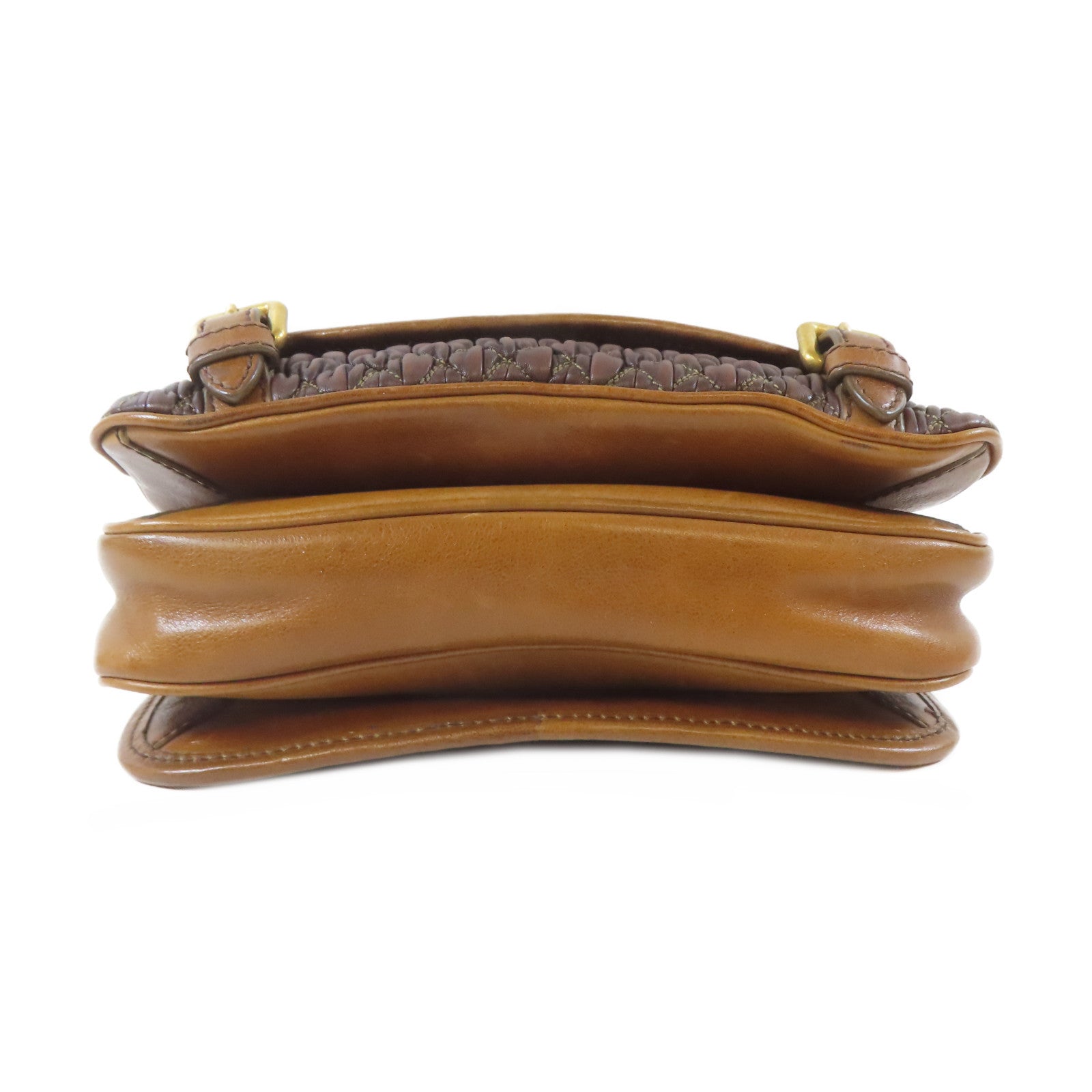 Miu Miu 羊皮皮革Shoulder Bag金扣肩背袋啡色