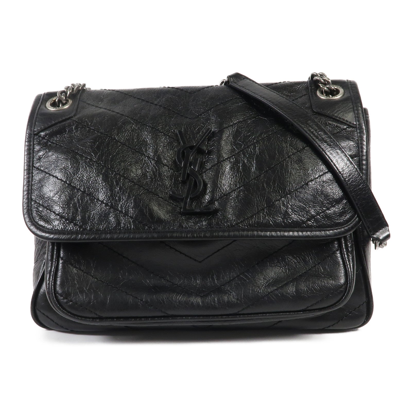 SAINT LAURENT 牛皮皮革Niki Medium銀扣肩背袋
