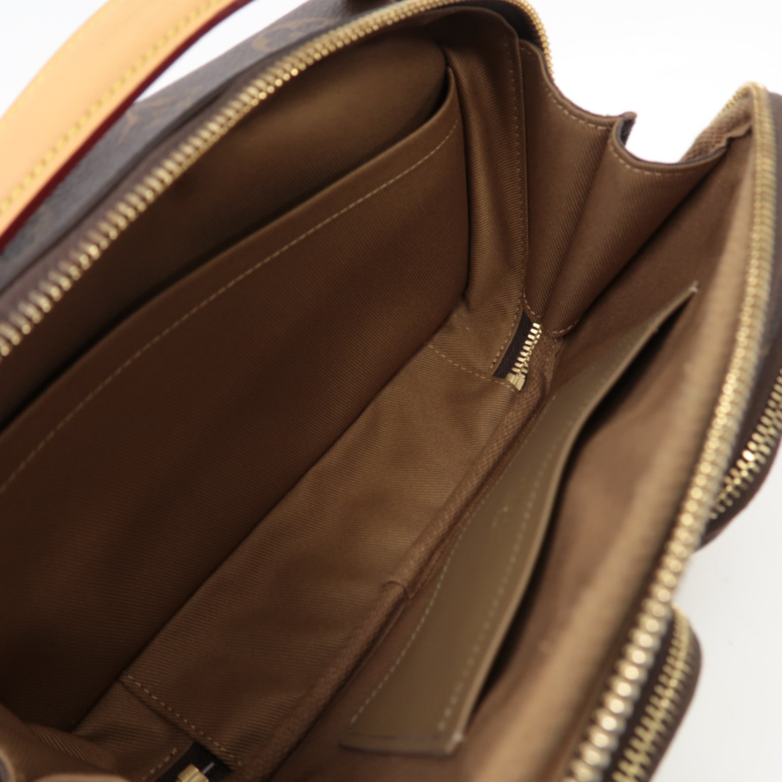 LOUIS VUITTON Monogram Utility金扣手挽肩背兩用袋棕色