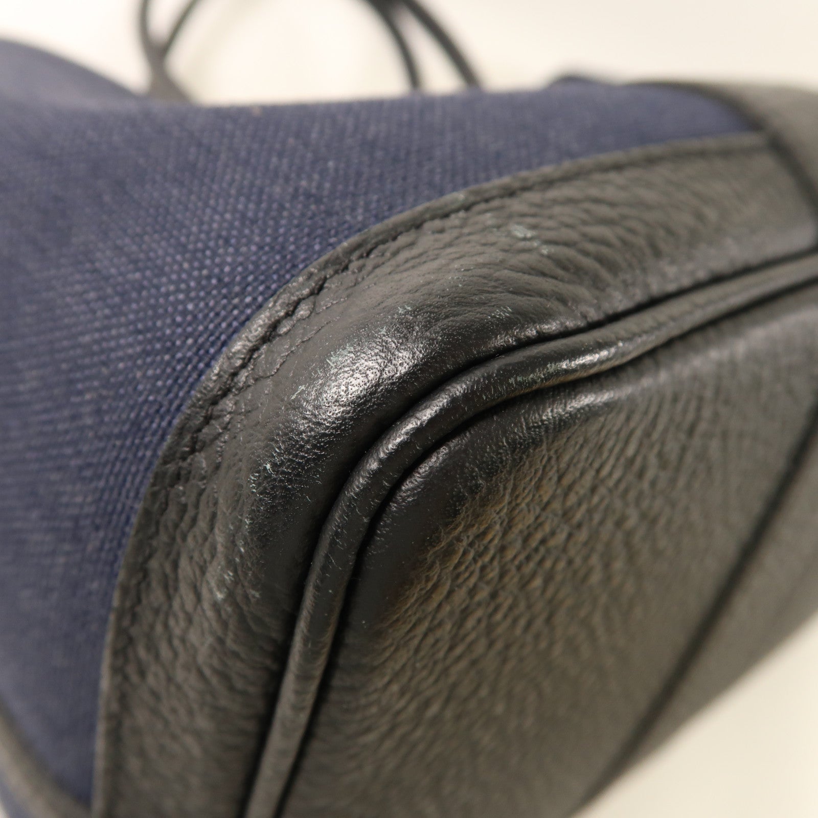 HERMES 帆布Garden Party Pocket PM銀扣手挽肩背兩用袋Bleu Nuit