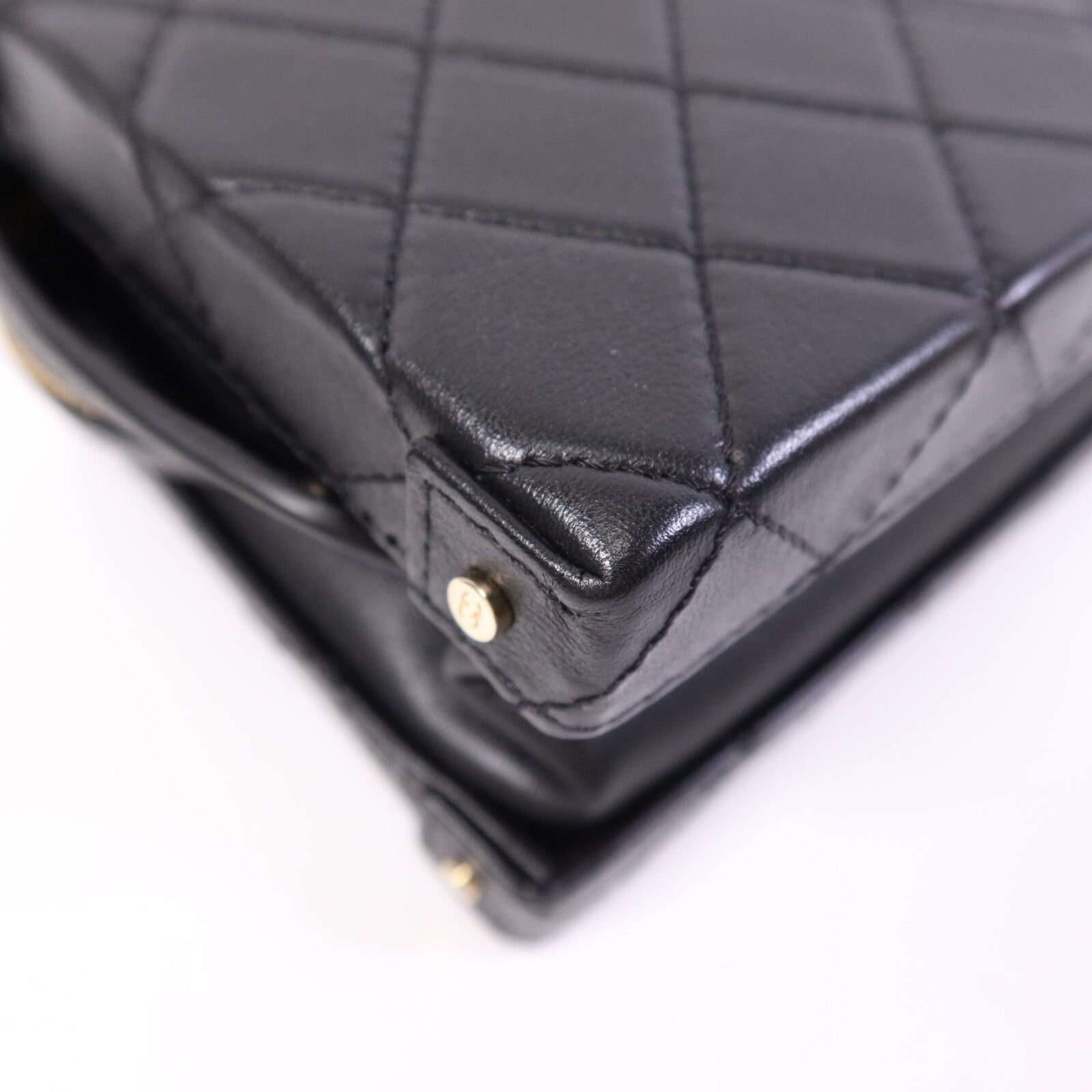 CHANEL 牛皮皮革Vanity Case金扣手挽肩背兩用袋