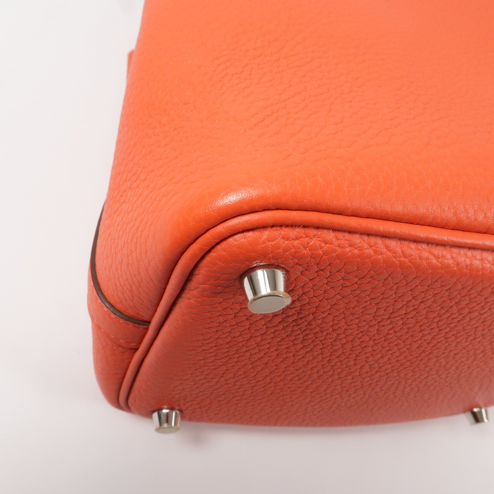 HERMES Clemence皮革Picotin PM手挽袋Rouge Pivoine