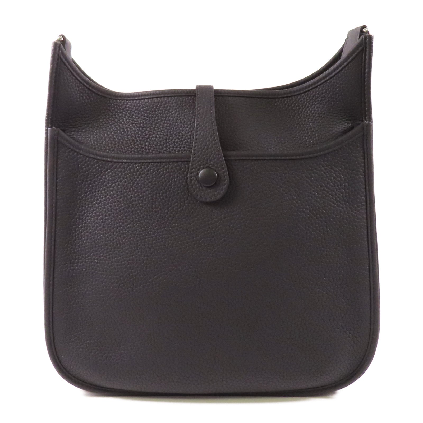 HERMES Clemence皮革Evelyne III 29銀扣肩背袋89 Noir