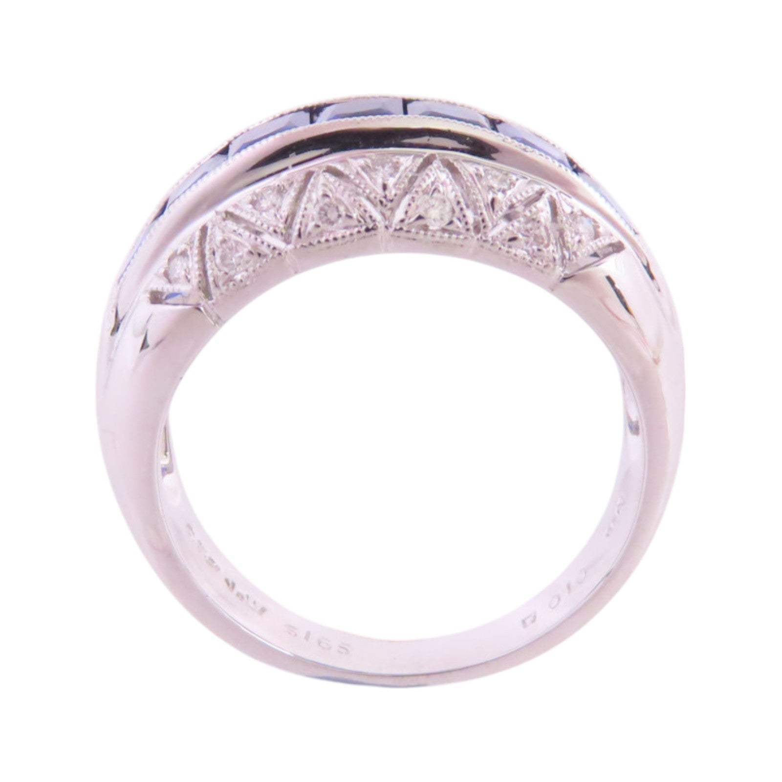 JEWELRY 18K白金/藍寶石/鑽石Sapphire Diamond Ring戒指US#5.75