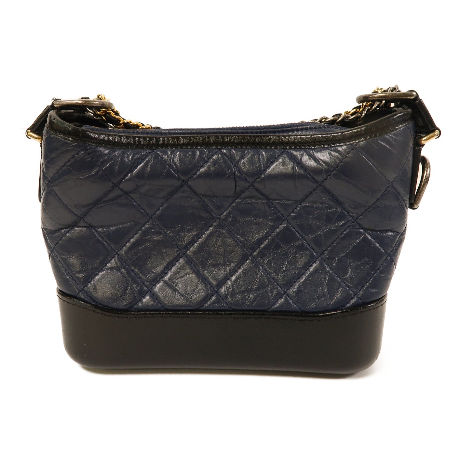CHANEL (PRICE DOWN) Quilted CC SHW Gabrielle Small Chain Shoulder Bag Calfskin Leather Blue