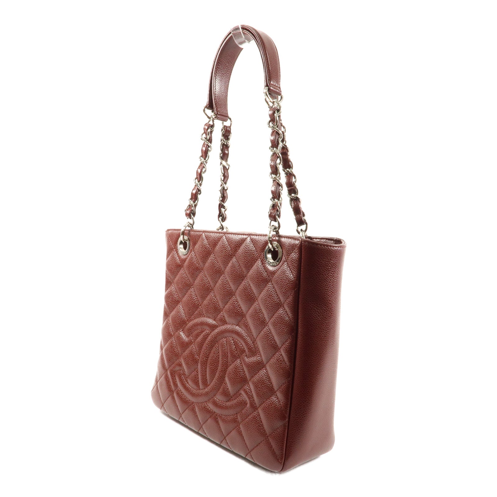 CHANEL 牛皮皮革PST Petite Shopping Tote Bag銀扣肩背袋