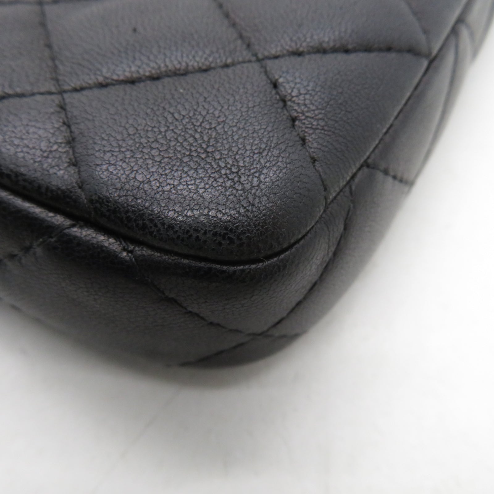CHANEL 【激減優惠】菱格羊皮皮革Chain Shoulder銀扣鏈帶肩背袋黑色
