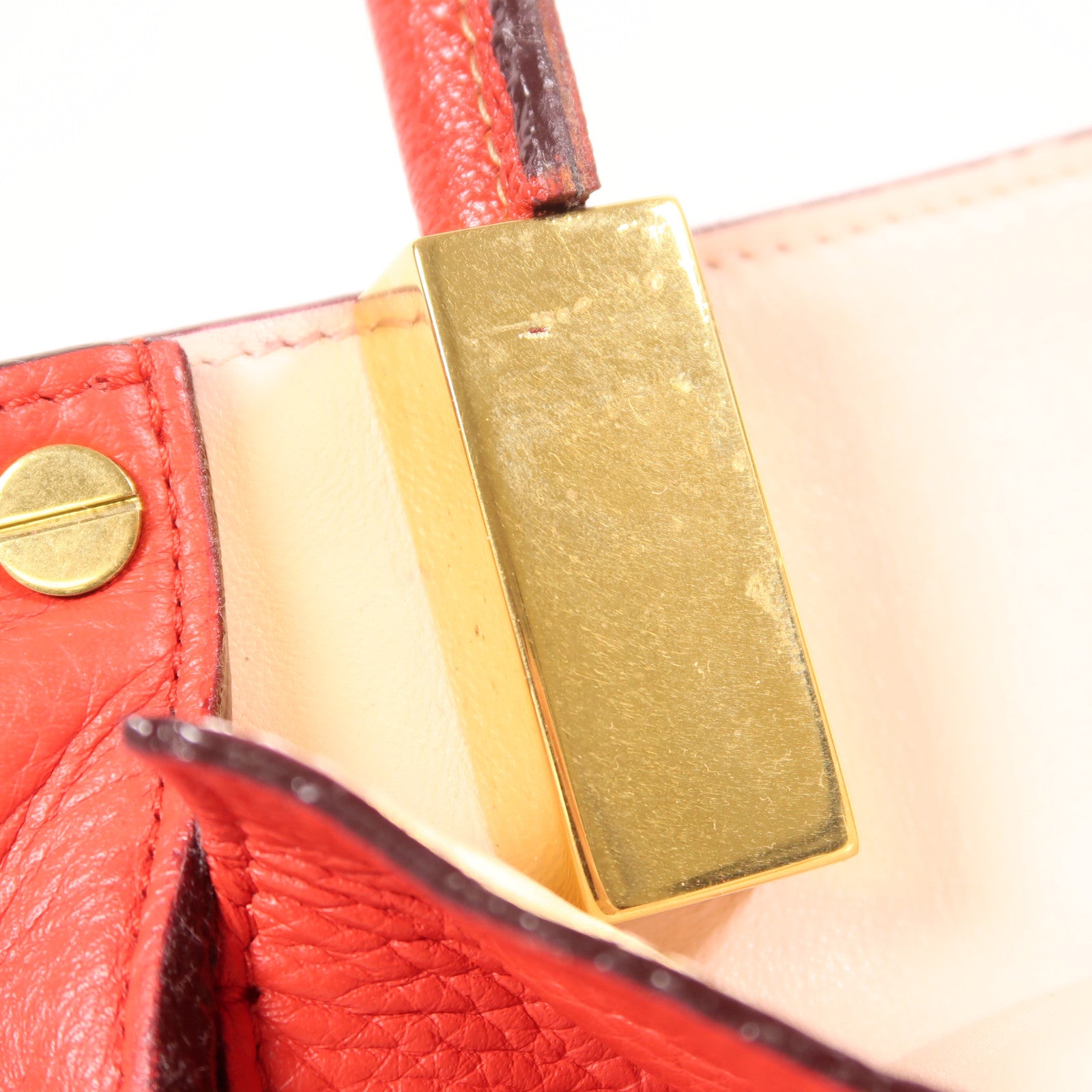 Chloe 【激減優惠】牛皮皮革Handbag金扣手挽袋