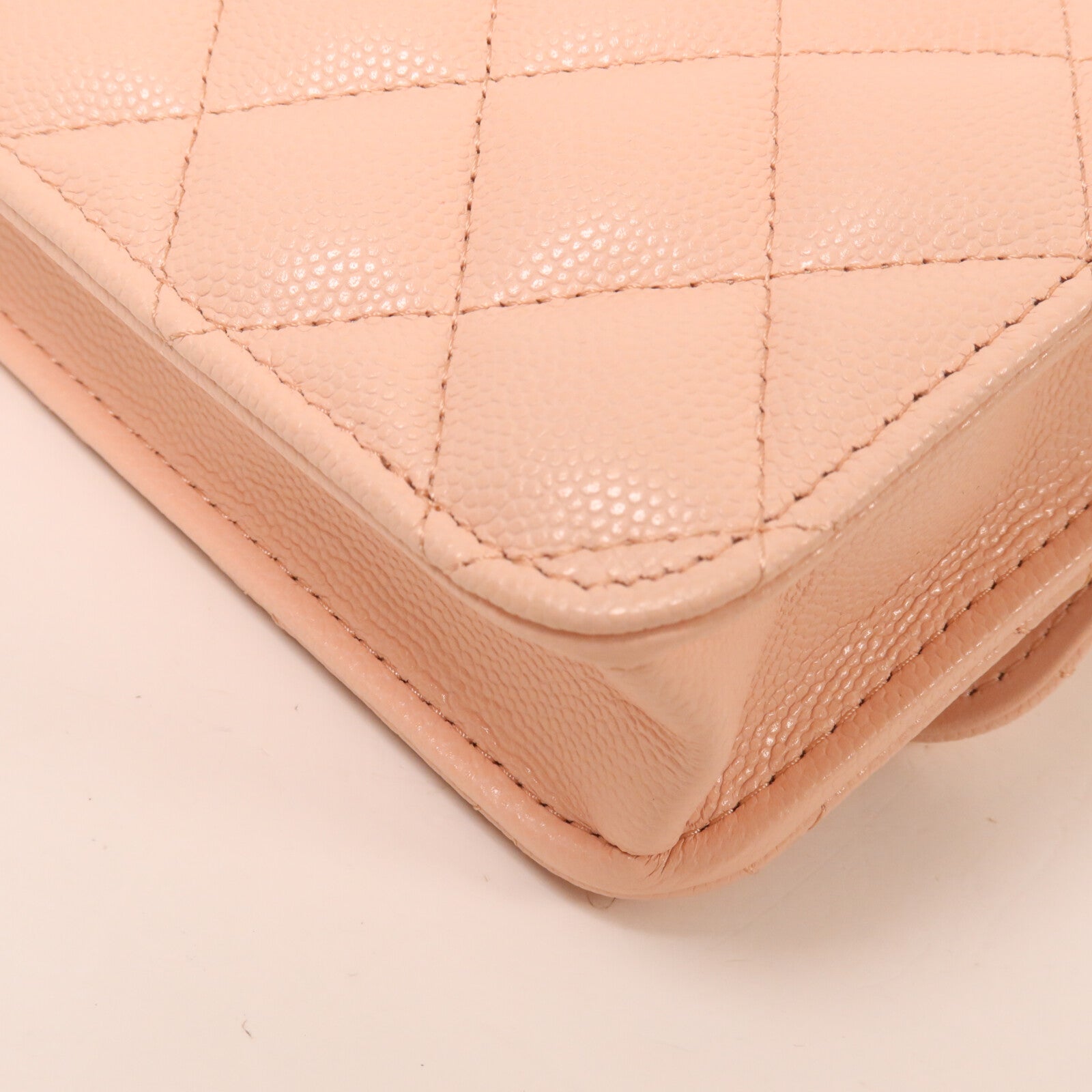 CHANEL 牛皮皮革Sweet Camellia Flap Phone Bag鏈帶肩背袋