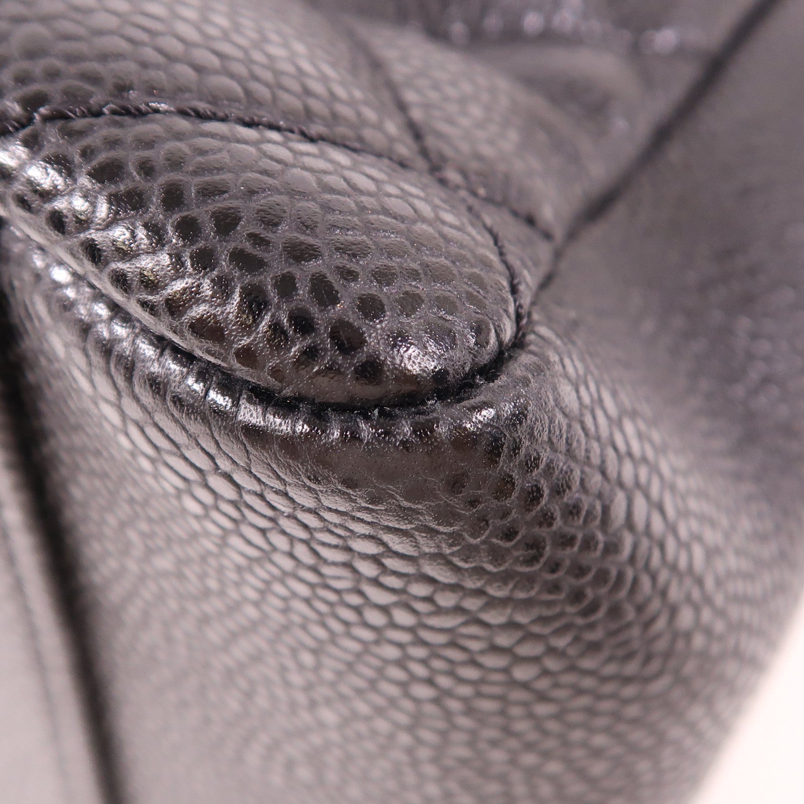 CHANEL 牛皮皮革GST Grand Shopping Tote Bag銀扣鏈帶肩背袋