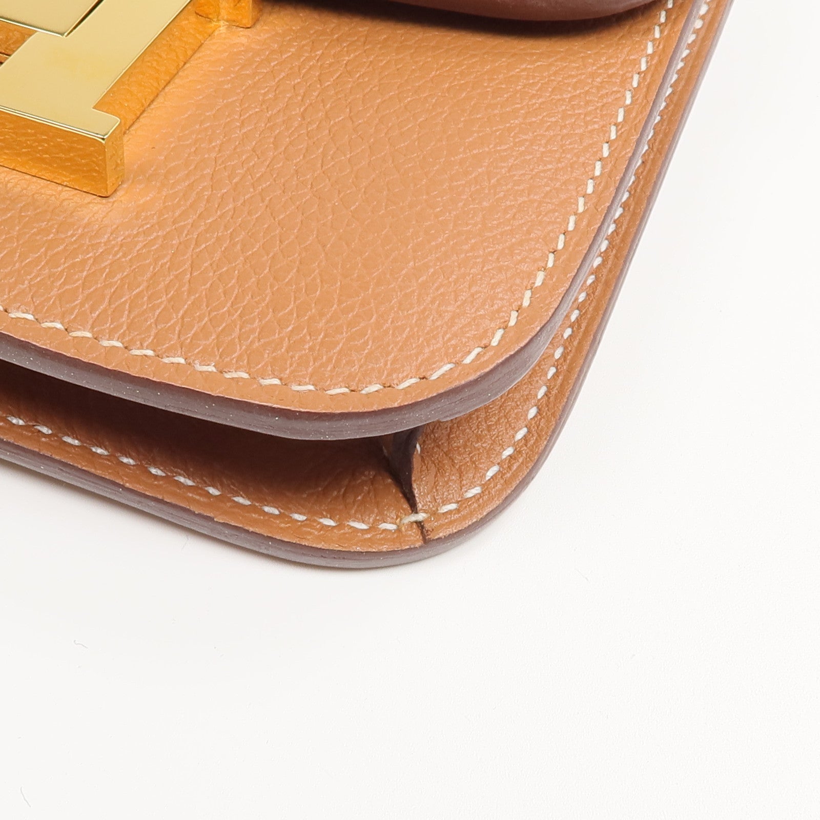 HERMES Evercolor皮革Constance Slim Wallet錢包Gold