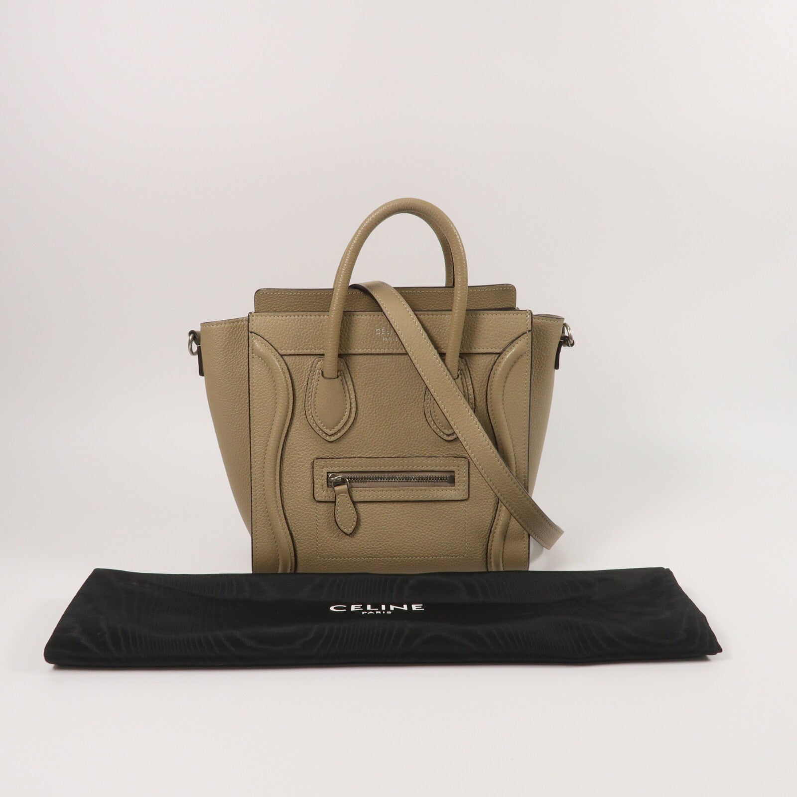 CELINE 牛皮皮革Nano Luggage手挽肩背兩用袋