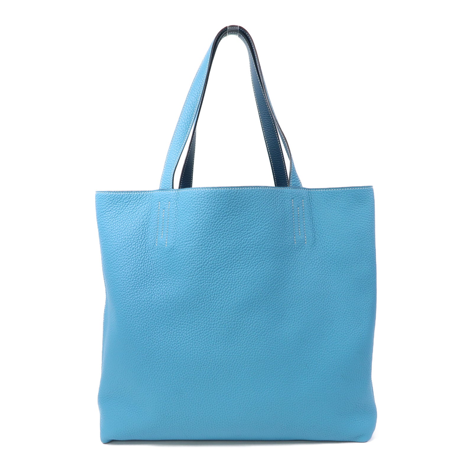 HERMES Clemence皮革Double Sens肩背袋藍色