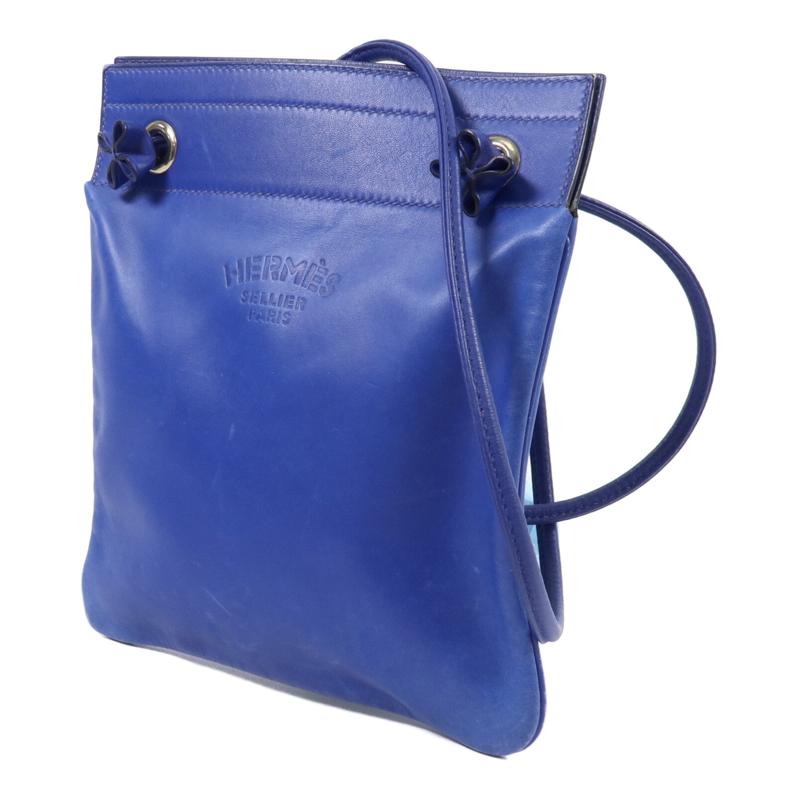 HERMES Swift皮革Aline Mini肩背袋Bleu Electrique