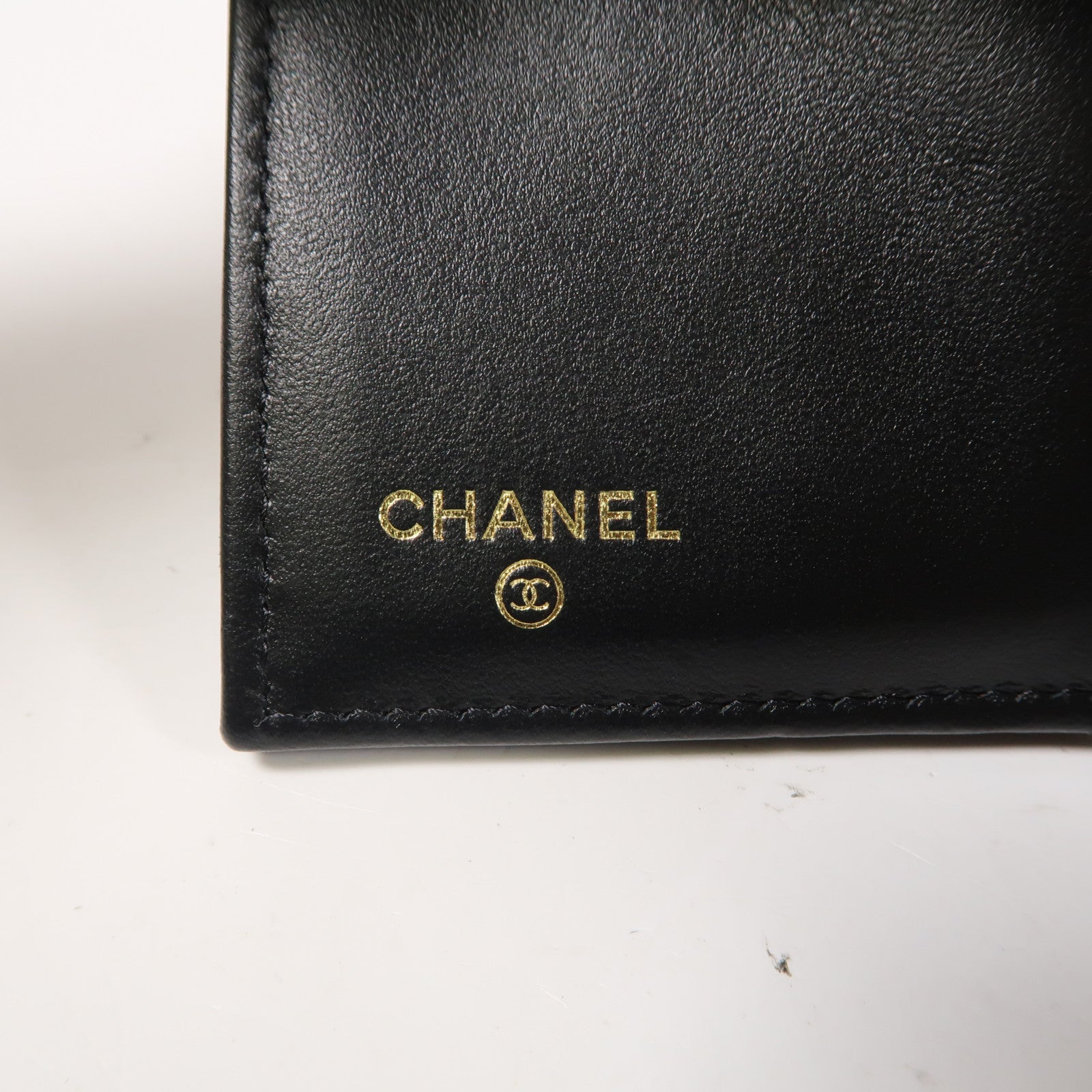 CHANEL 菱格Caviar皮革Small Flap Wallet金扣折疊錢包黑色