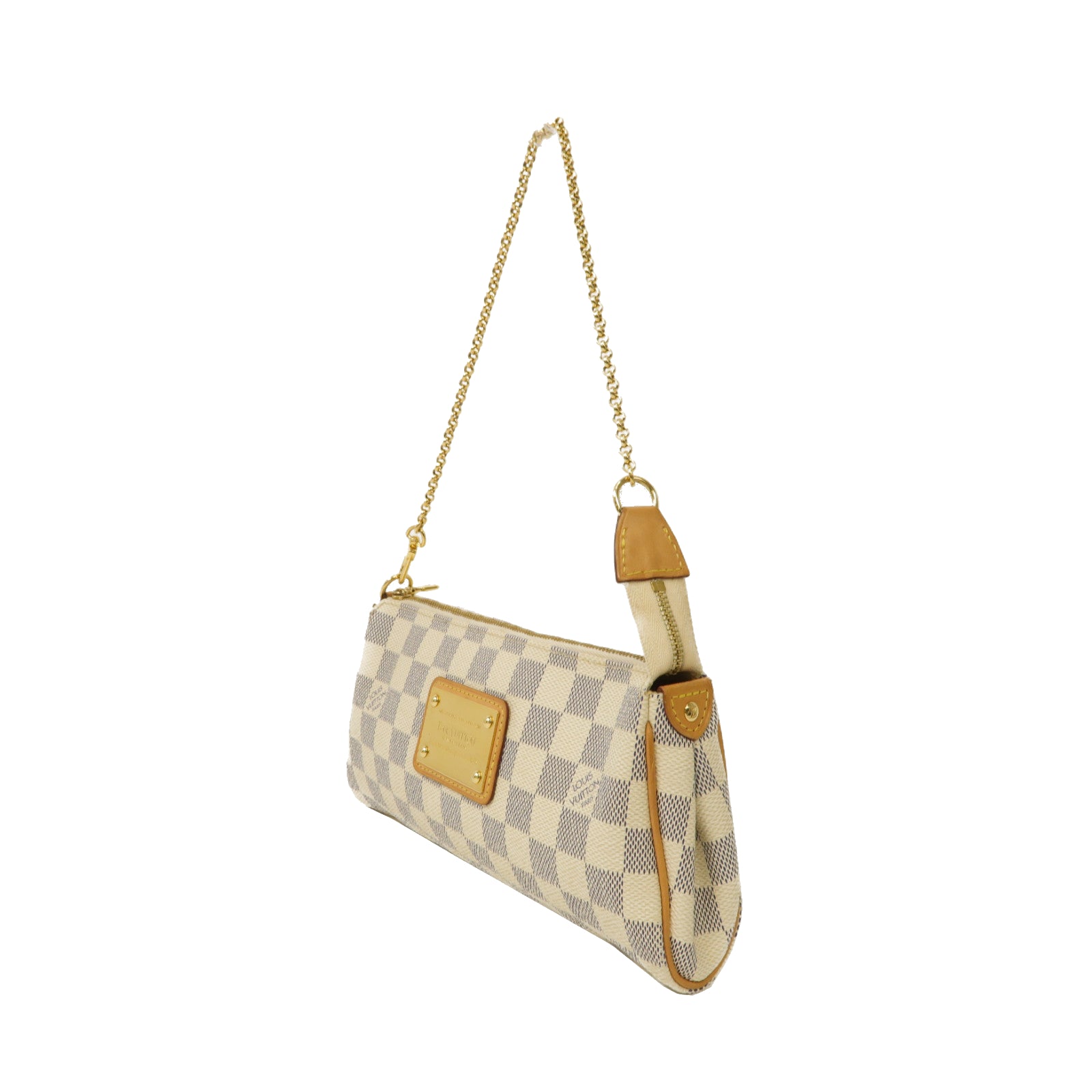 LOUIS VUITTON Damier Azur Eva金扣手挽肩背兩用袋白色