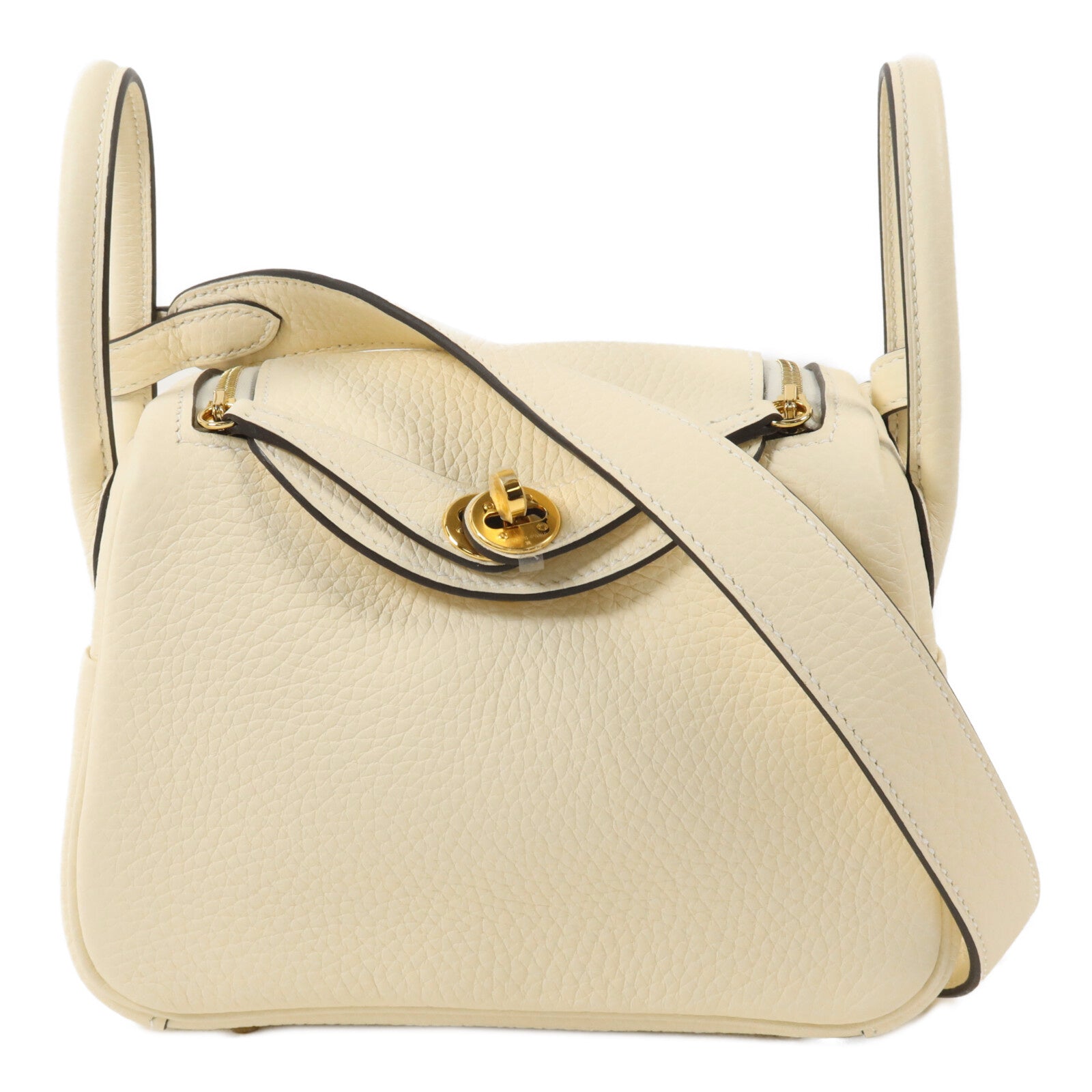 HERMES Clemence皮革Mini Lindy手挽肩背兩用袋Nata