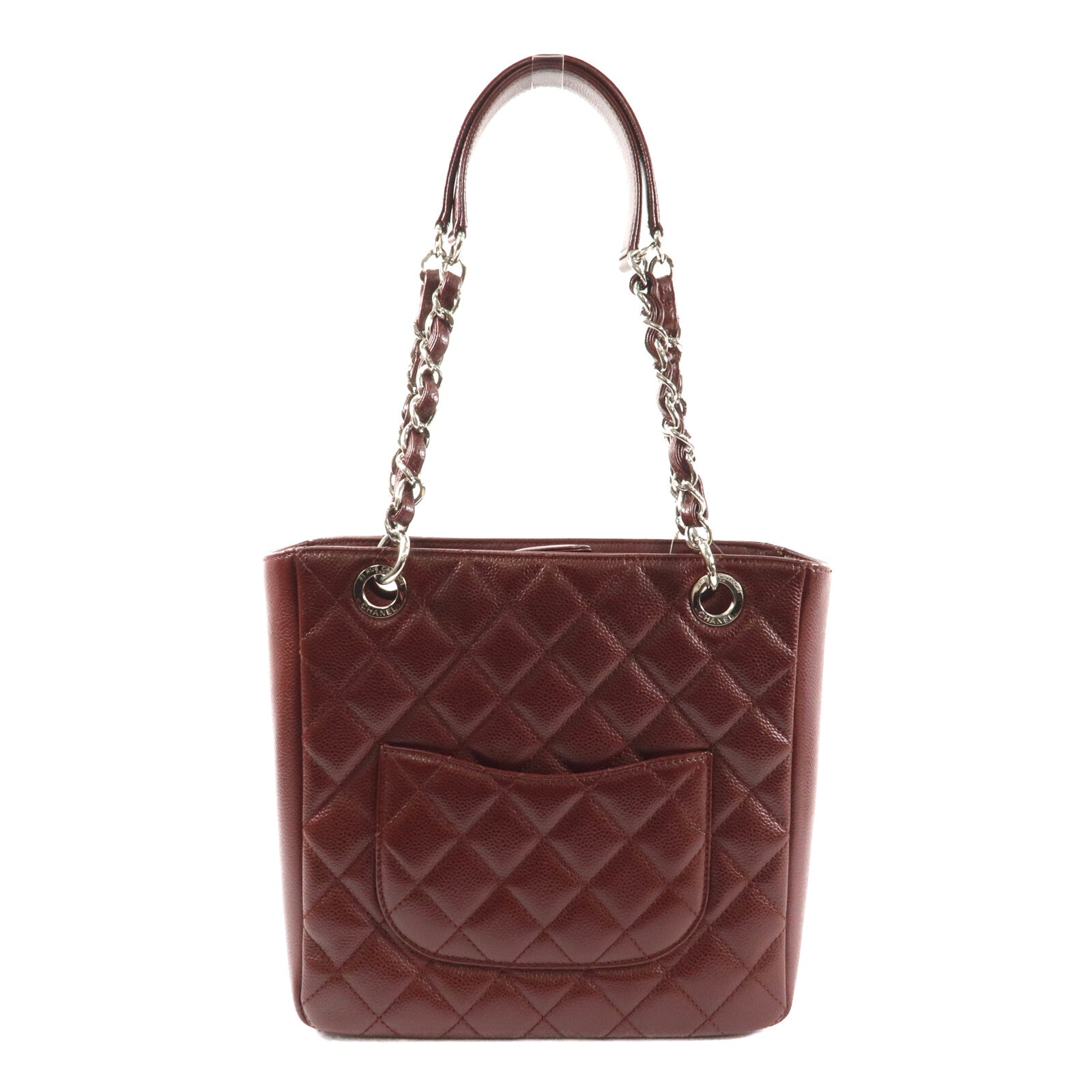 CHANEL 牛皮皮革PST Petite Shopping Tote Bag銀扣肩背袋