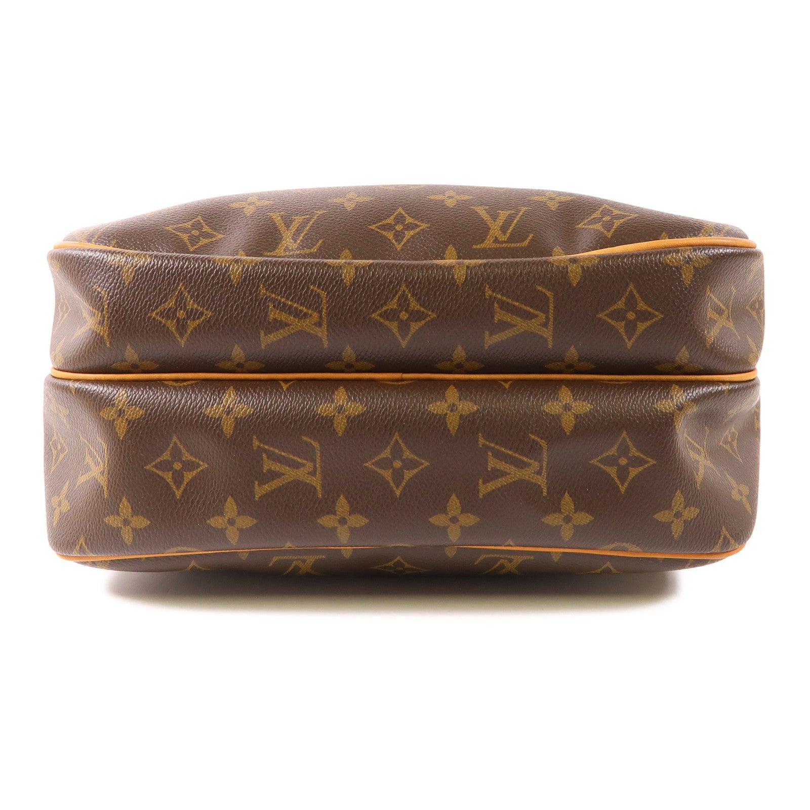 LOUIS VUITTON Monogram Reporter PM金扣肩背袋棕色
