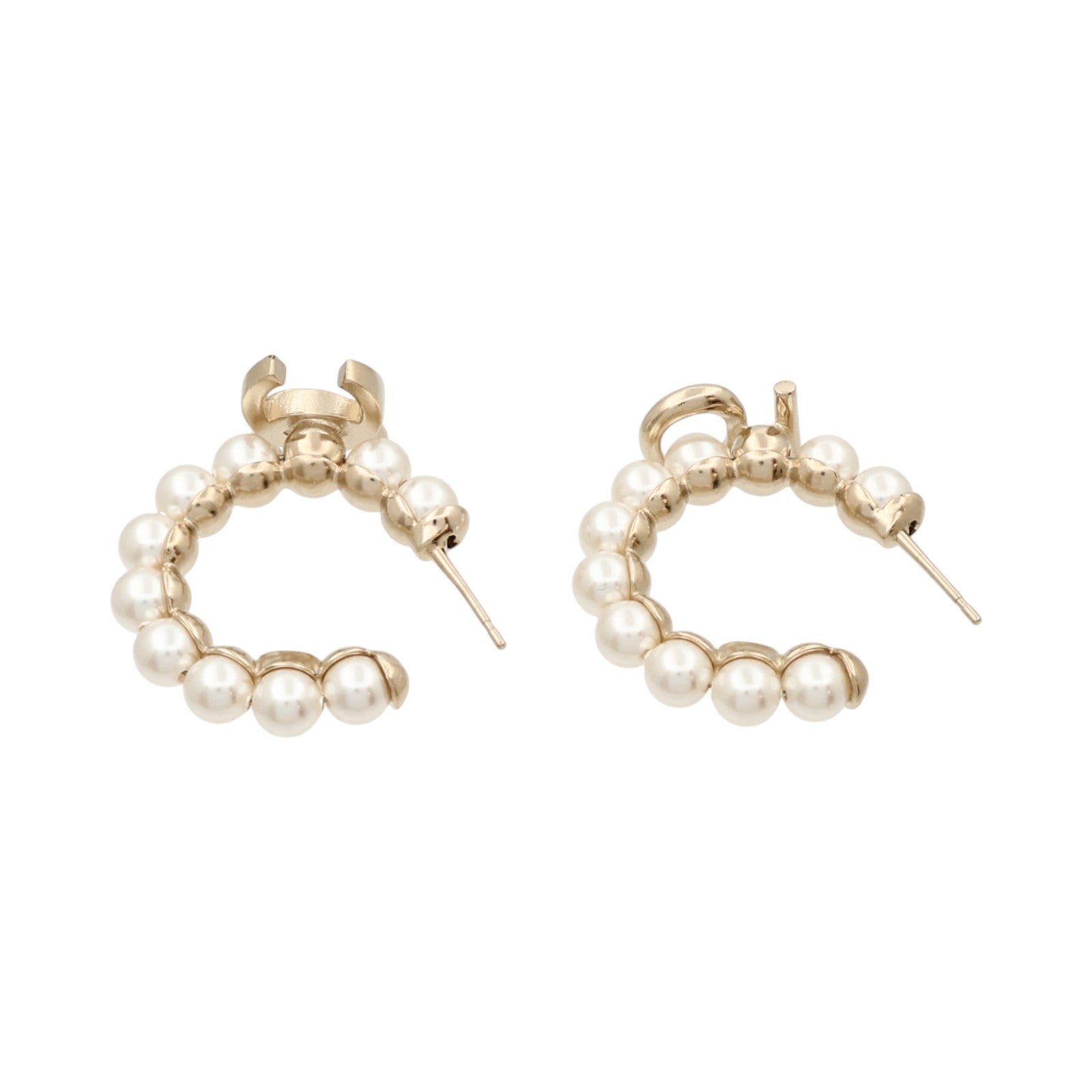 CHANEL 金屬/仿珍珠Pearl Wreath Earrings耳環