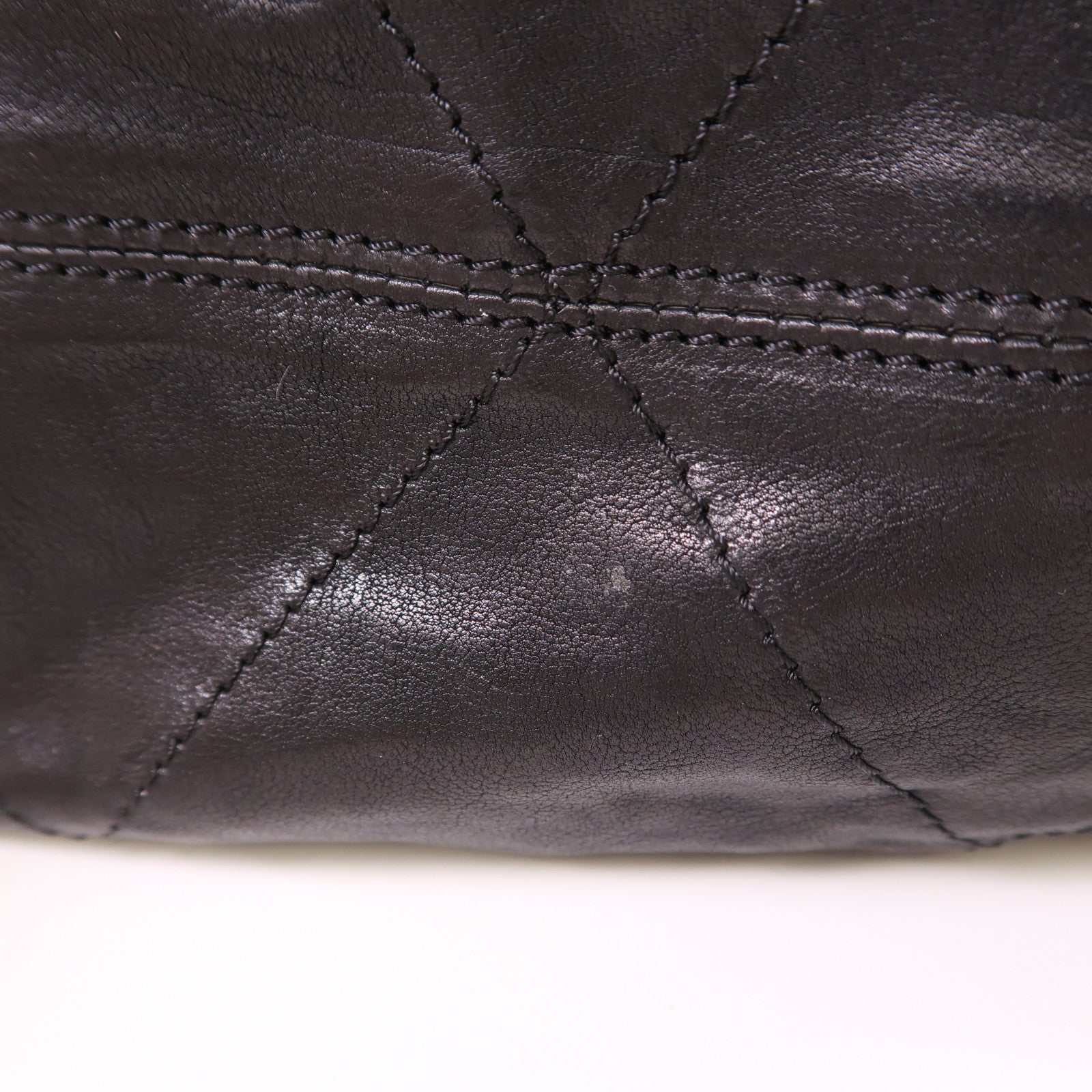 CHANEL CC SHW Hand Bag Calfskin Leather Black