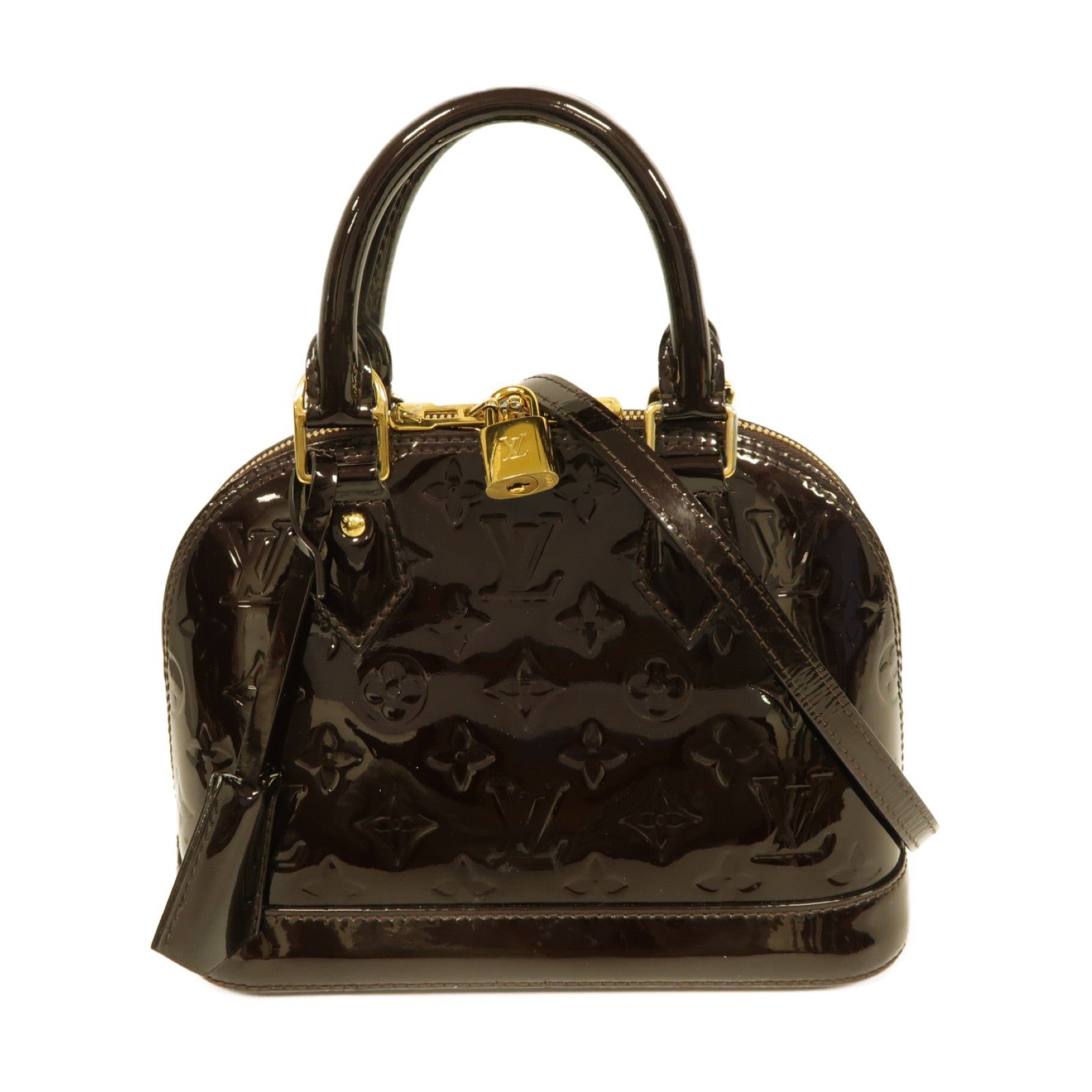 LOUIS VUITTON 【激減優惠】Vernis Alma BB金扣手挽肩背兩用袋酒紅色